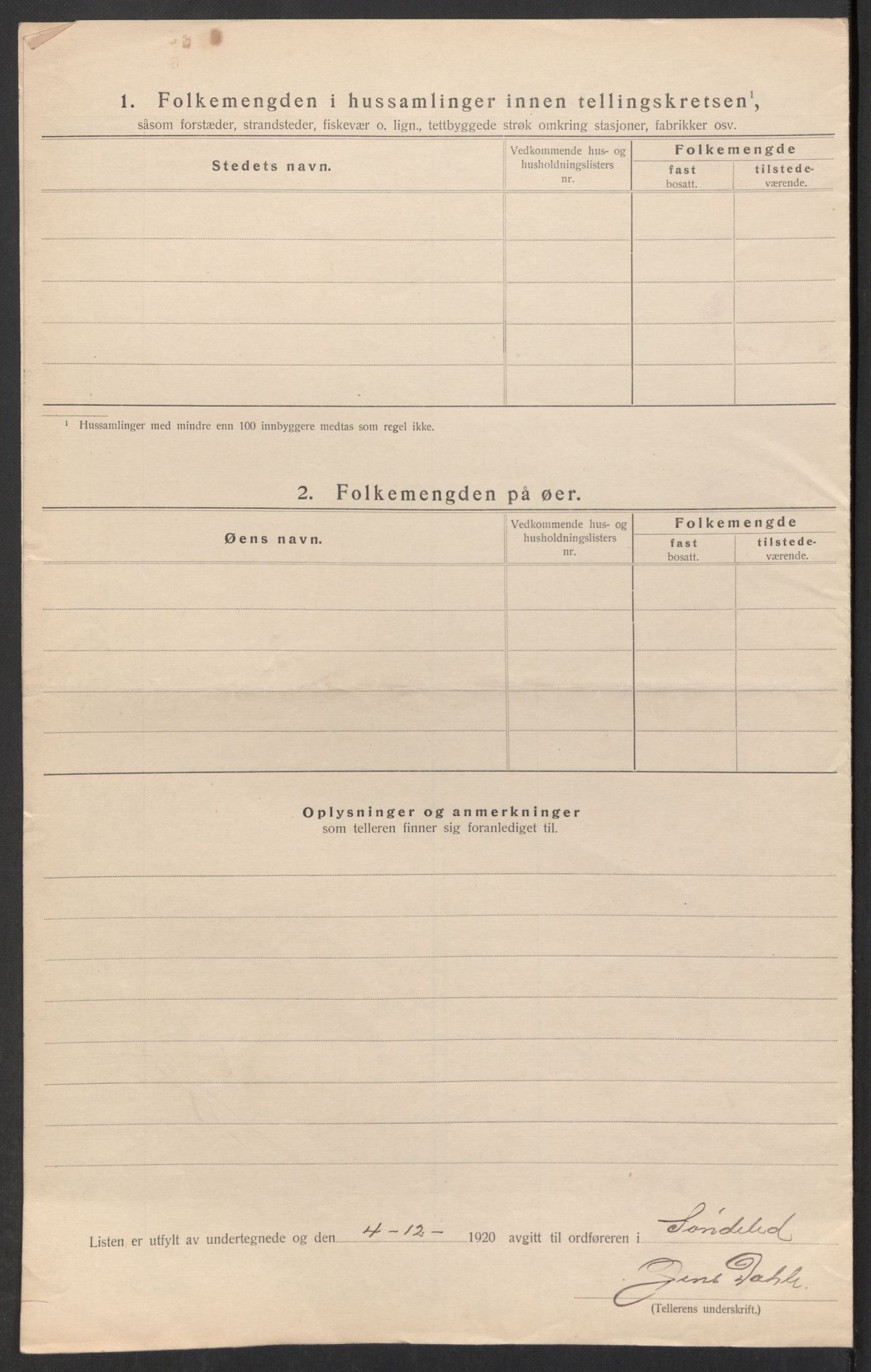 SAK, Folketelling 1920 for 0913 Søndeled herred, 1920, s. 56