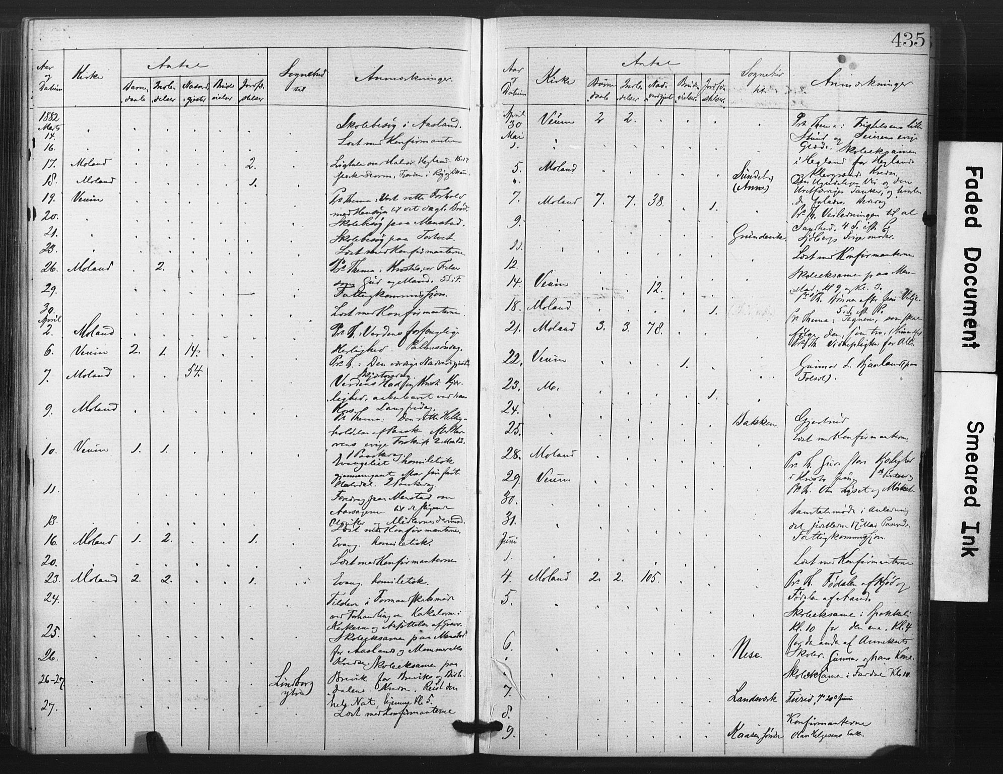Fyresdal kirkebøker, AV/SAKO-A-263/F/Fa/L0006: Ministerialbok nr. I 6, 1872-1886, s. 435