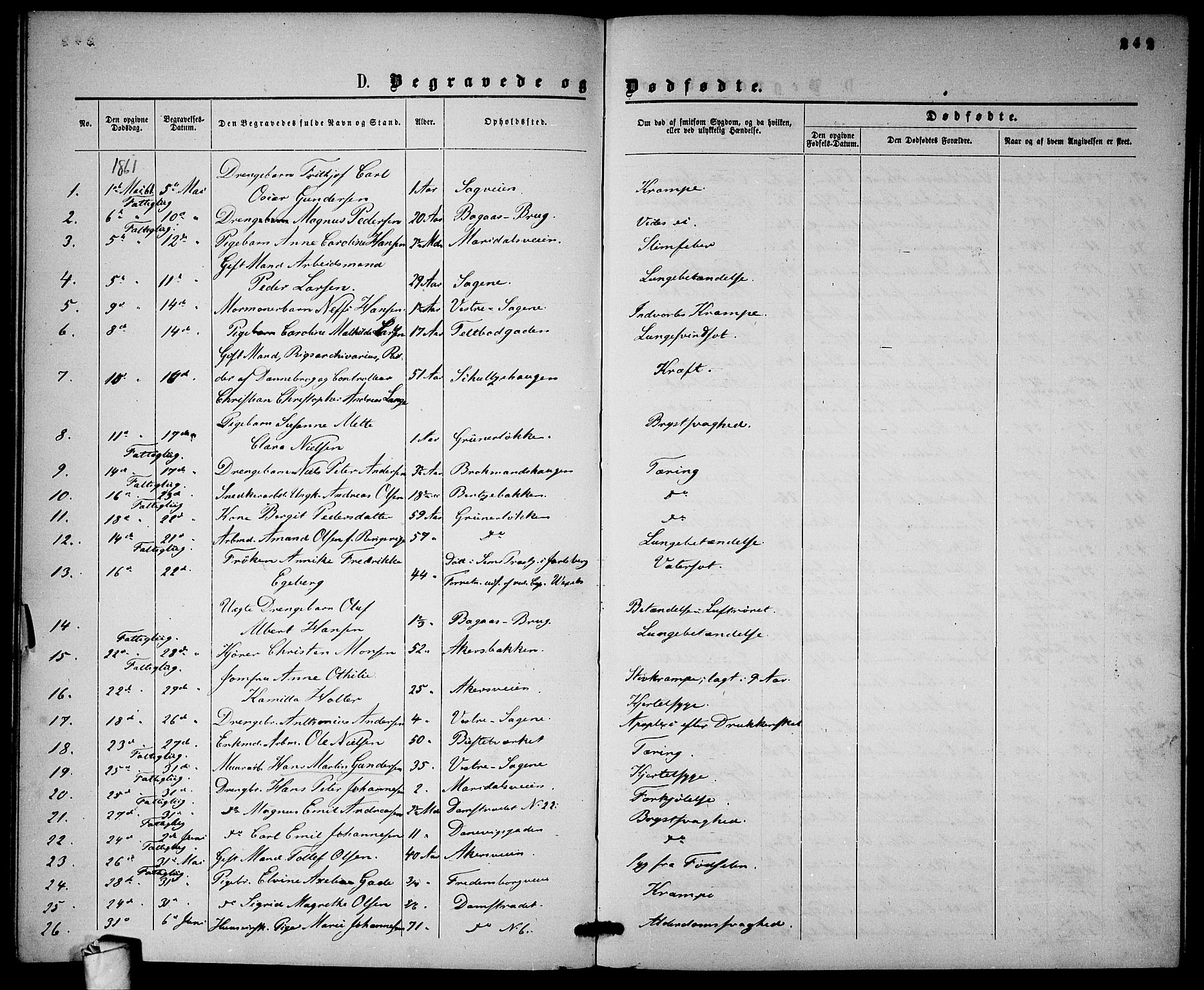 Gamle Aker prestekontor Kirkebøker, AV/SAO-A-10617a/G/L0001: Klokkerbok nr. 1, 1861-1868, s. 242