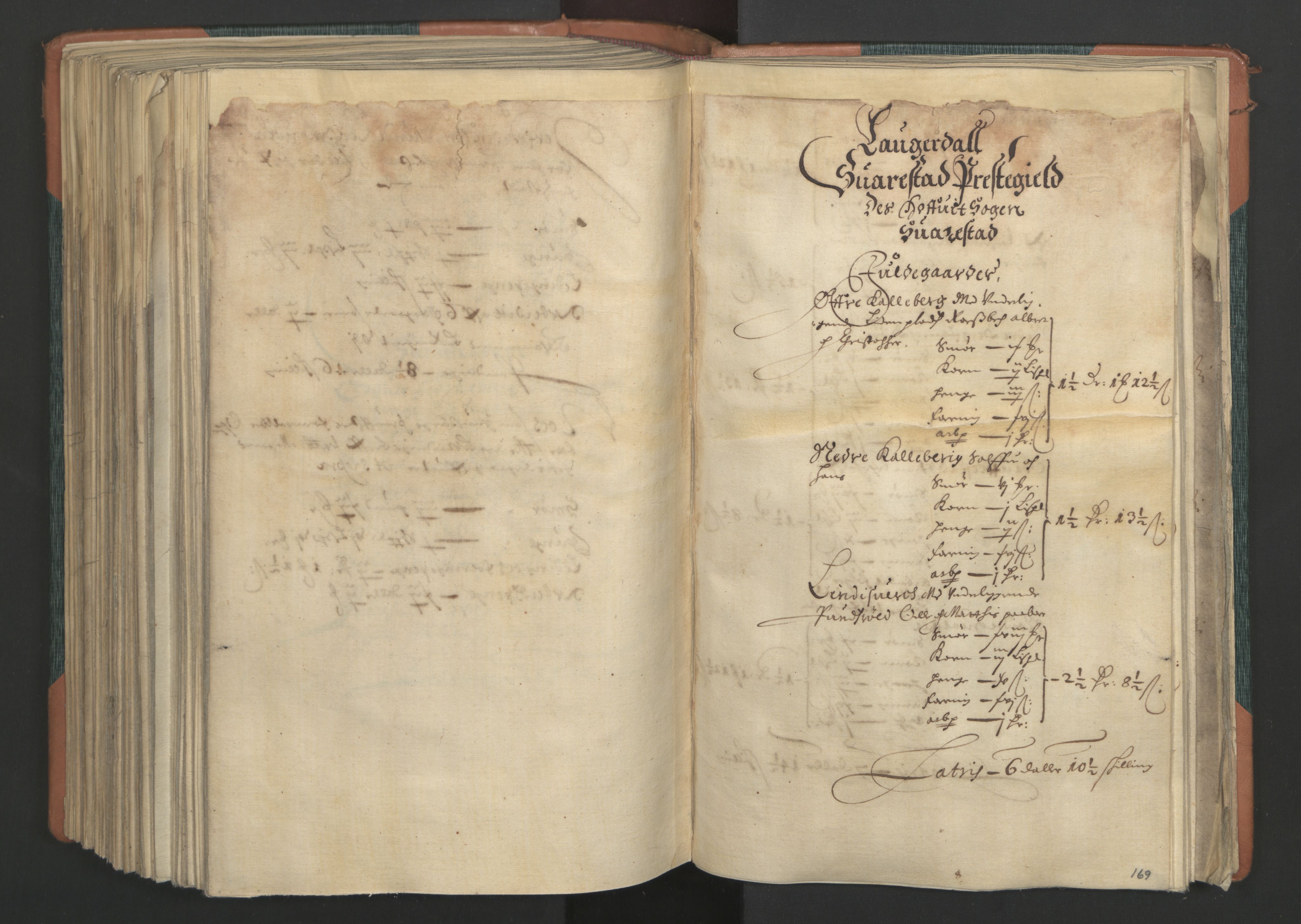 Rentekammeret inntil 1814, Realistisk ordnet avdeling, RA/EA-4070/L/L0013: Tønsberg lagdømme. Kronens jordebok for Tønsberg len., 1661, s. 168b-169a