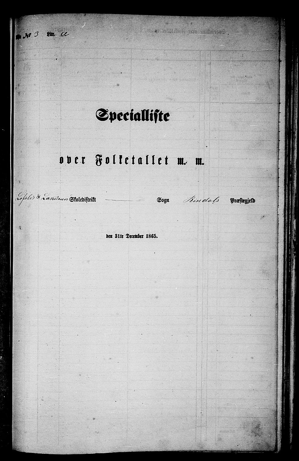 RA, Folketelling 1865 for 1567P Rindal prestegjeld, 1865, s. 37