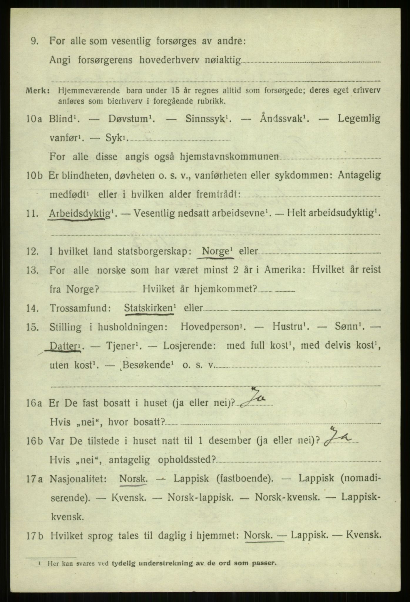 SATØ, Folketelling 1920 for 1927 Tranøy herred, 1920, s. 4546