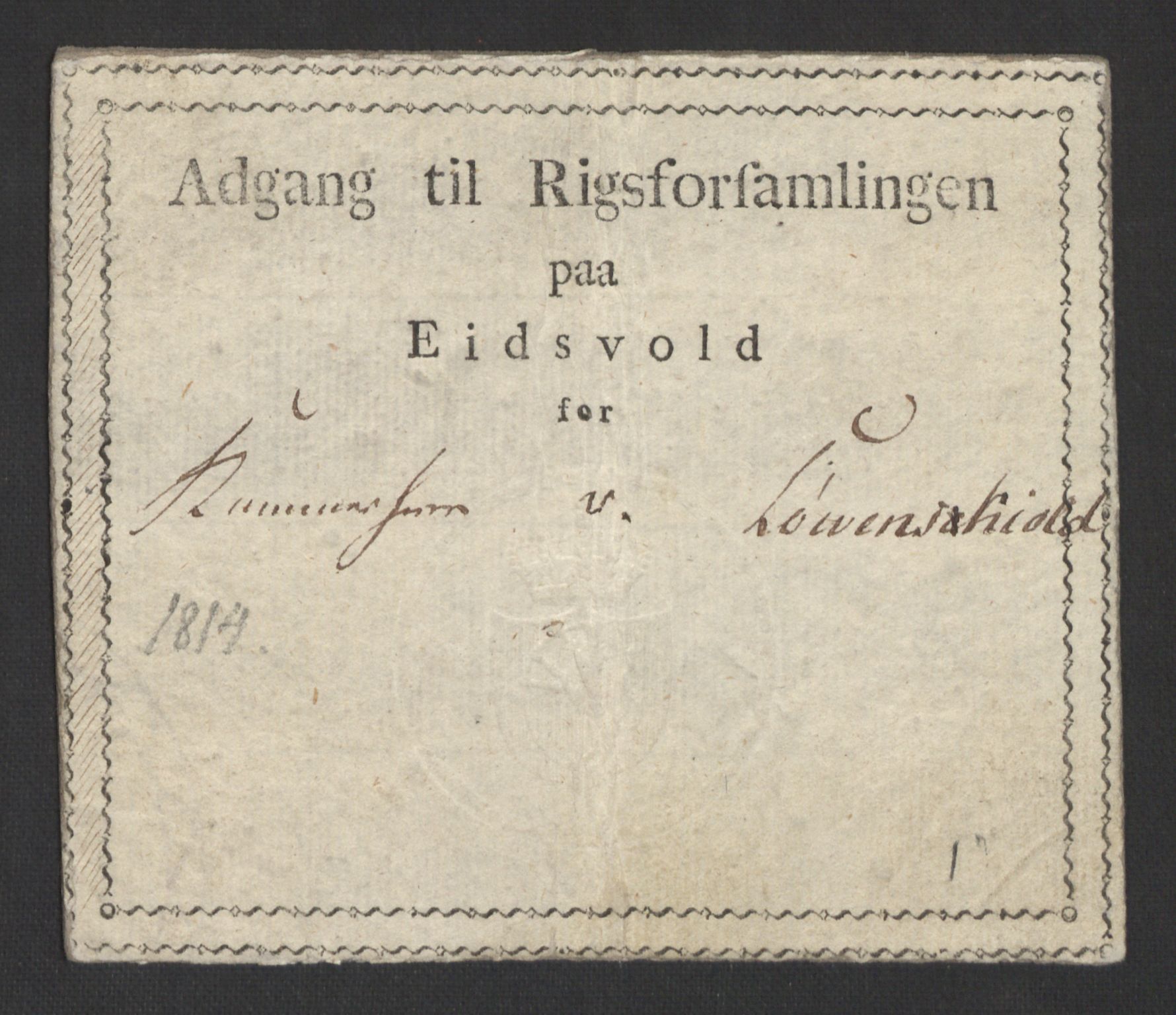 Holst, Christian, RA/PA-0040/F/Fe/L0063: Severin Løvenskiolds offentlige papirer fra hans tid som:, 1814, s. 15