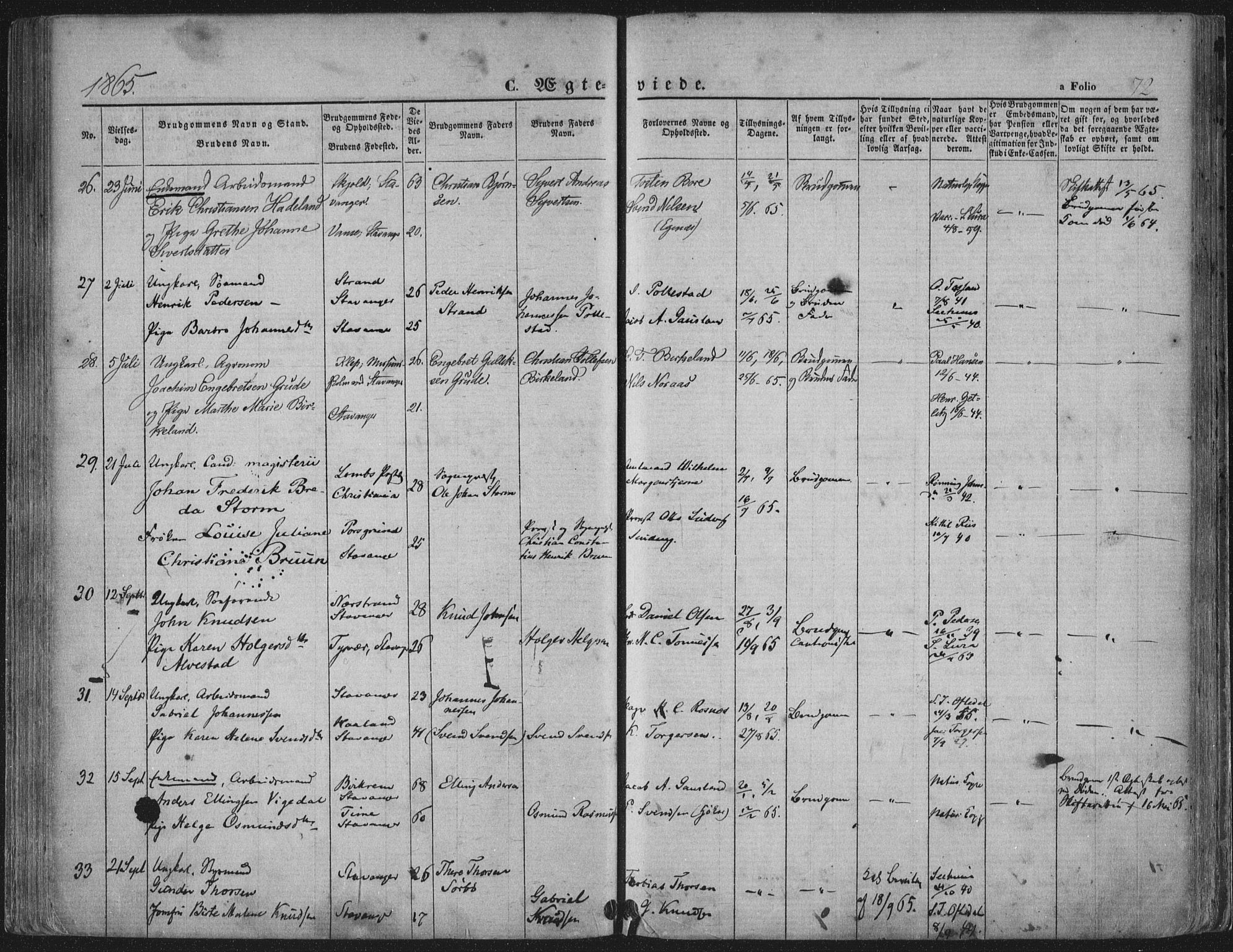 Domkirken sokneprestkontor, AV/SAST-A-101812/001/30/30BA/L0019: Ministerialbok nr. A 18, 1857-1877, s. 72