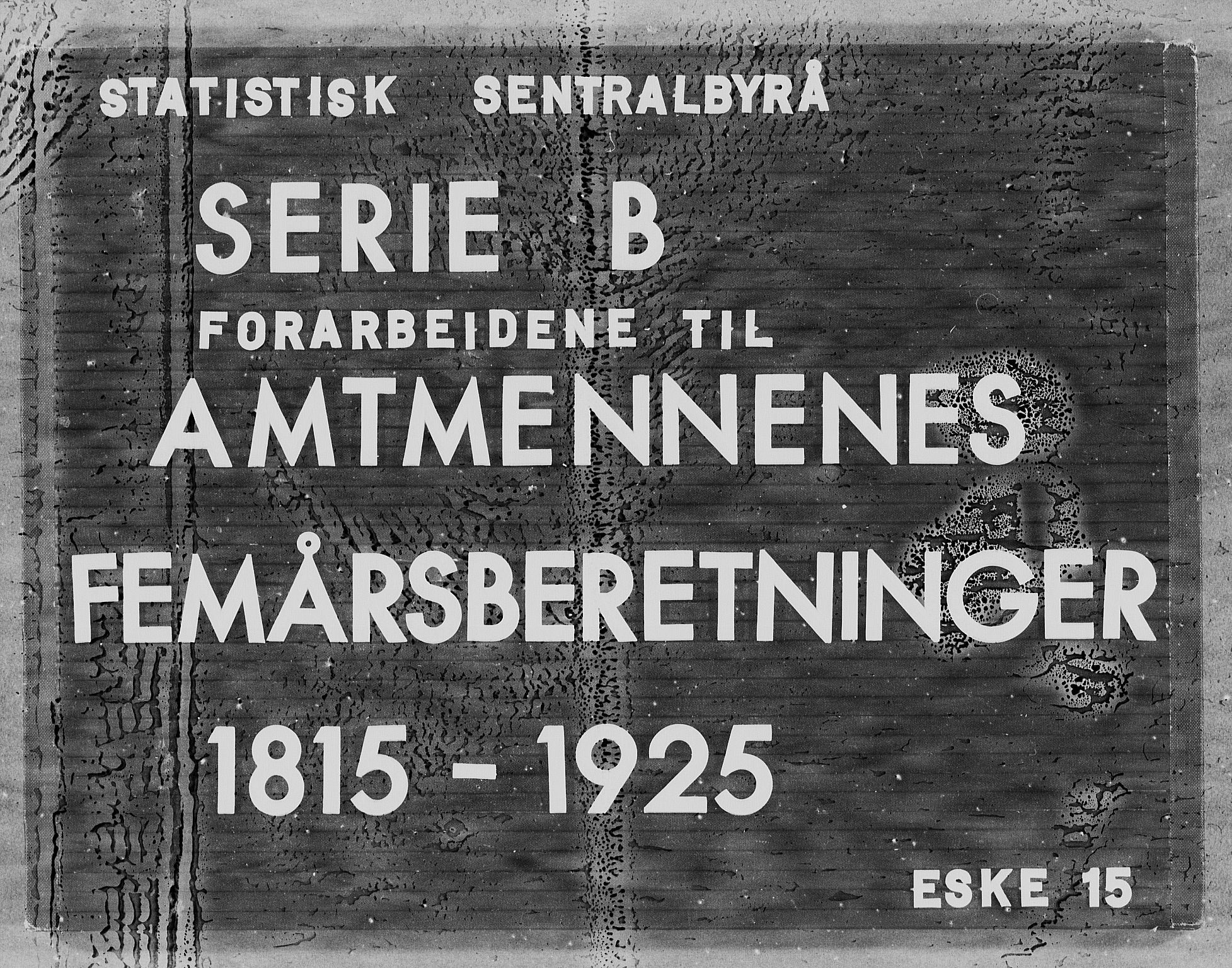 Statistisk sentralbyrå, Næringsøkonomiske emner, Generelt - Amtmennenes femårsberetninger, RA/S-2233/F/Fa/L0015: --, 1861-1865, s. 1