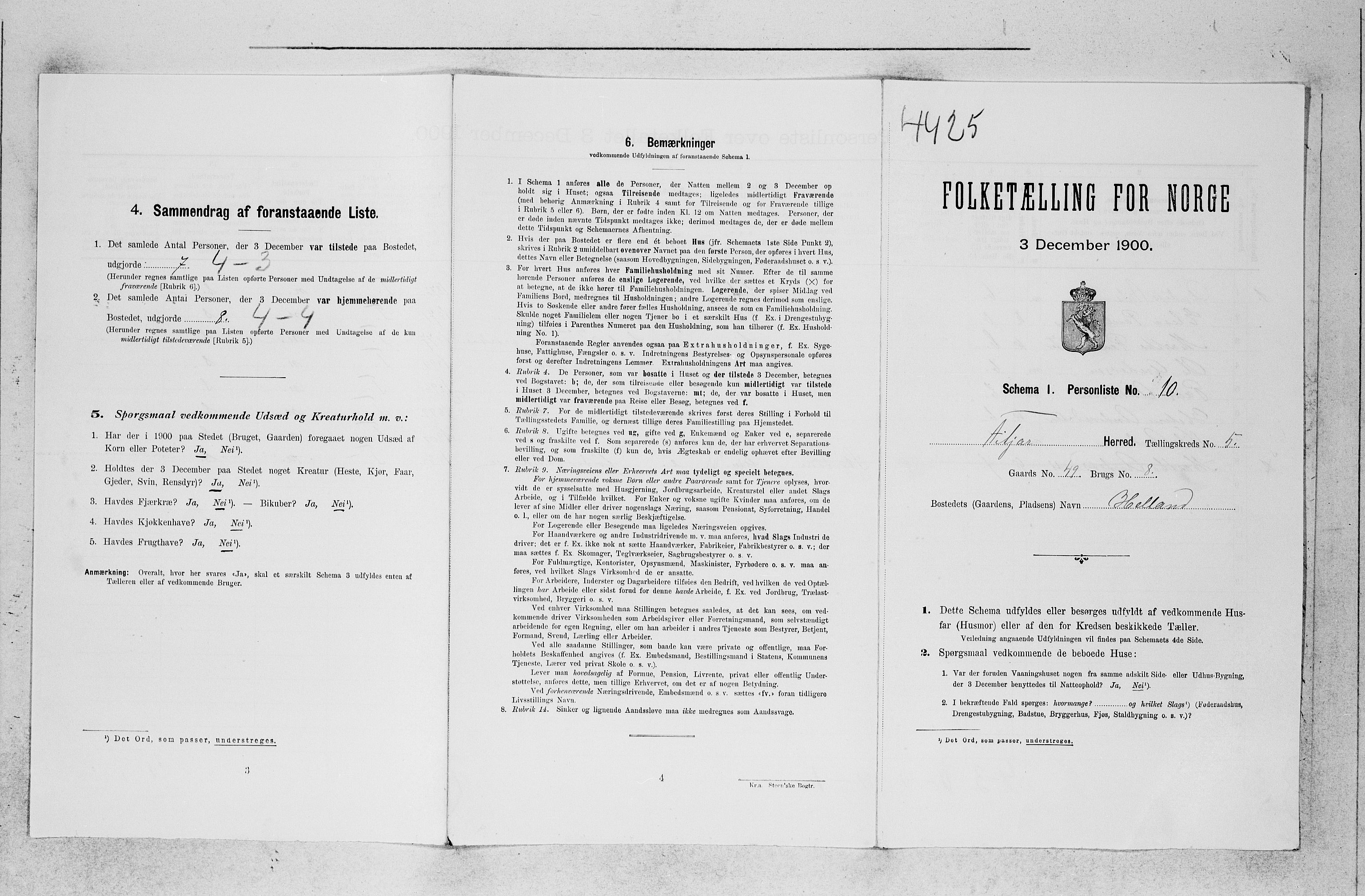SAB, Folketelling 1900 for 1222 Fitjar herred, 1900, s. 489