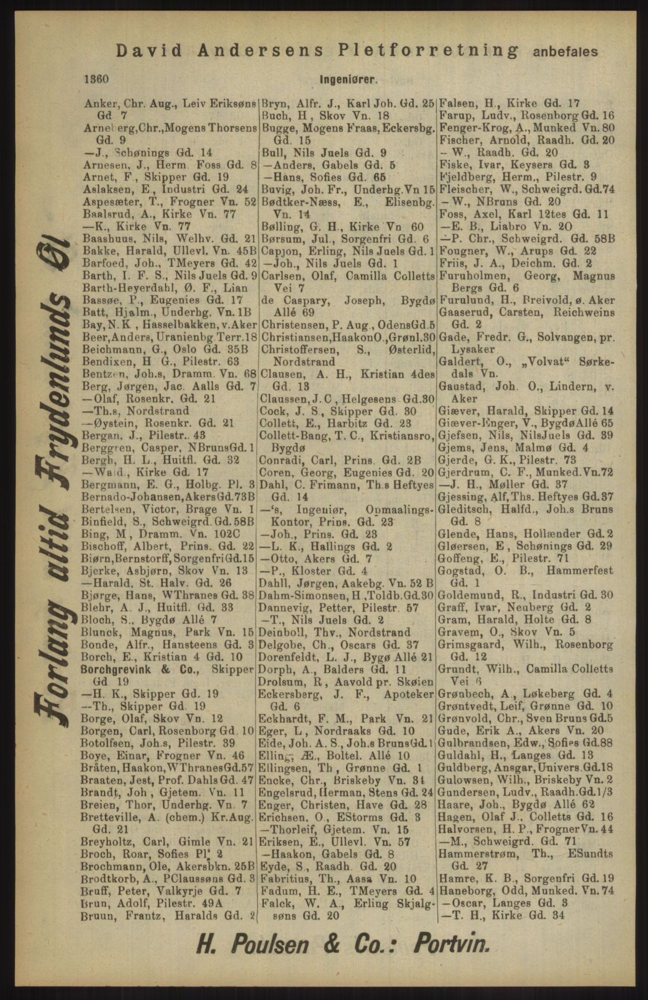 Kristiania/Oslo adressebok, PUBL/-, 1904, s. 1360