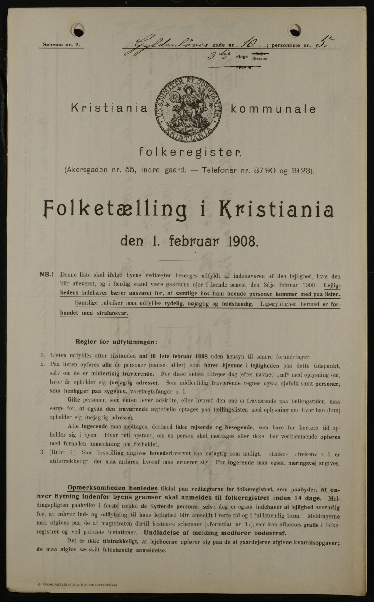 OBA, Kommunal folketelling 1.2.1908 for Kristiania kjøpstad, 1908, s. 29417