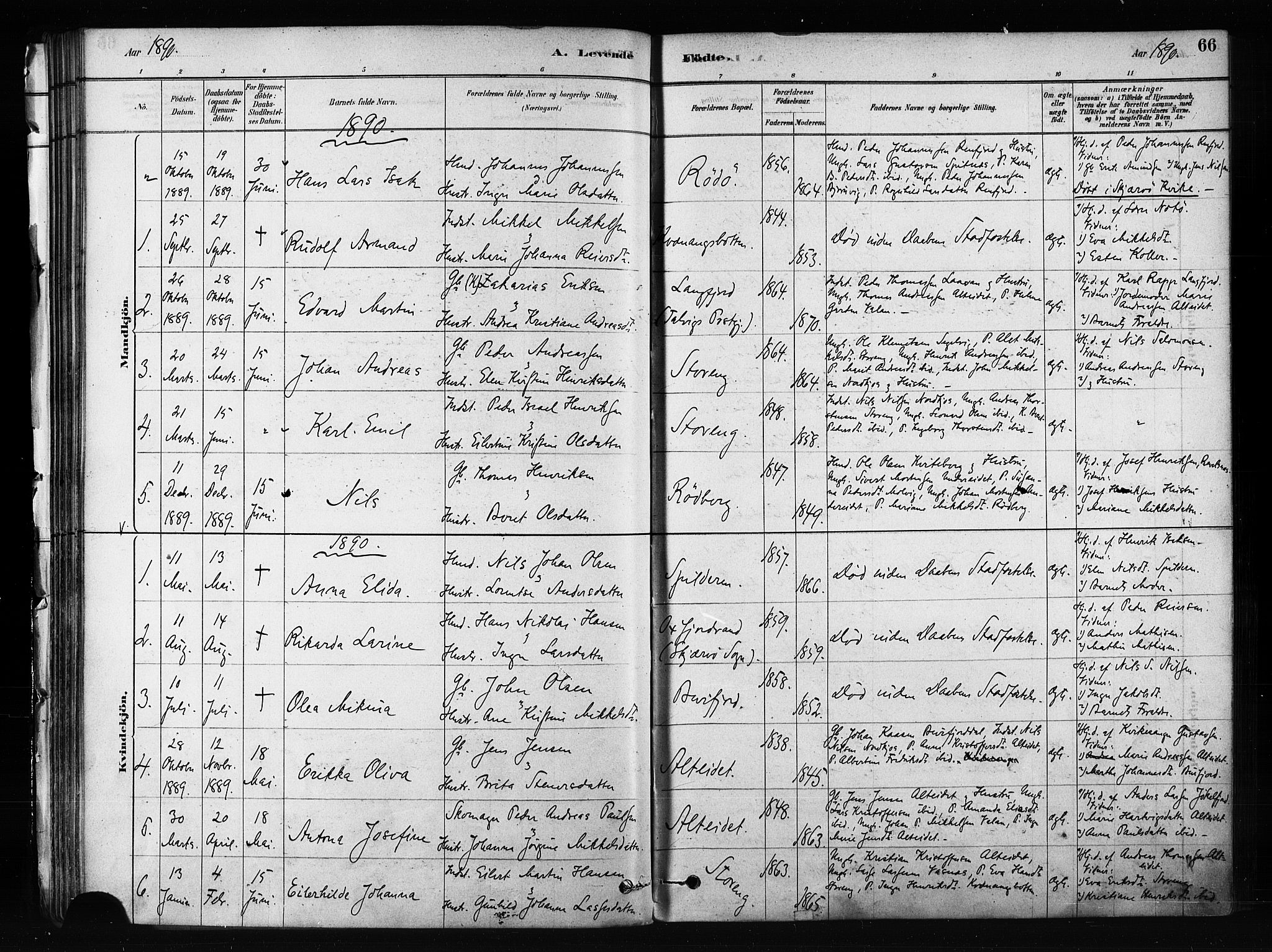 Skjervøy sokneprestkontor, AV/SATØ-S-1300/H/Ha/Haa/L0012kirke: Ministerialbok nr. 12, 1878-1891, s. 66