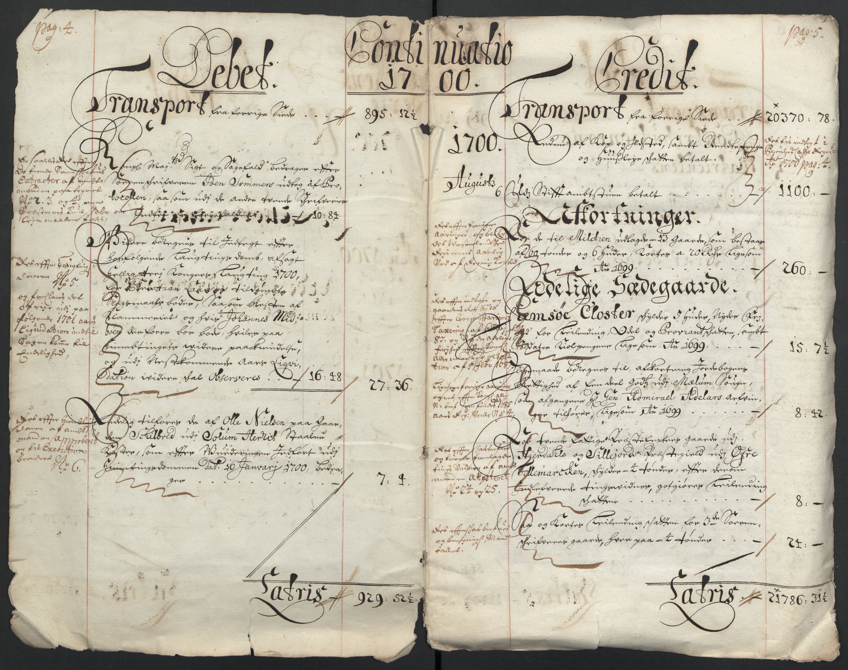 Rentekammeret inntil 1814, Reviderte regnskaper, Fogderegnskap, RA/EA-4092/R36/L2103: Fogderegnskap Øvre og Nedre Telemark og Bamble, 1700, s. 5