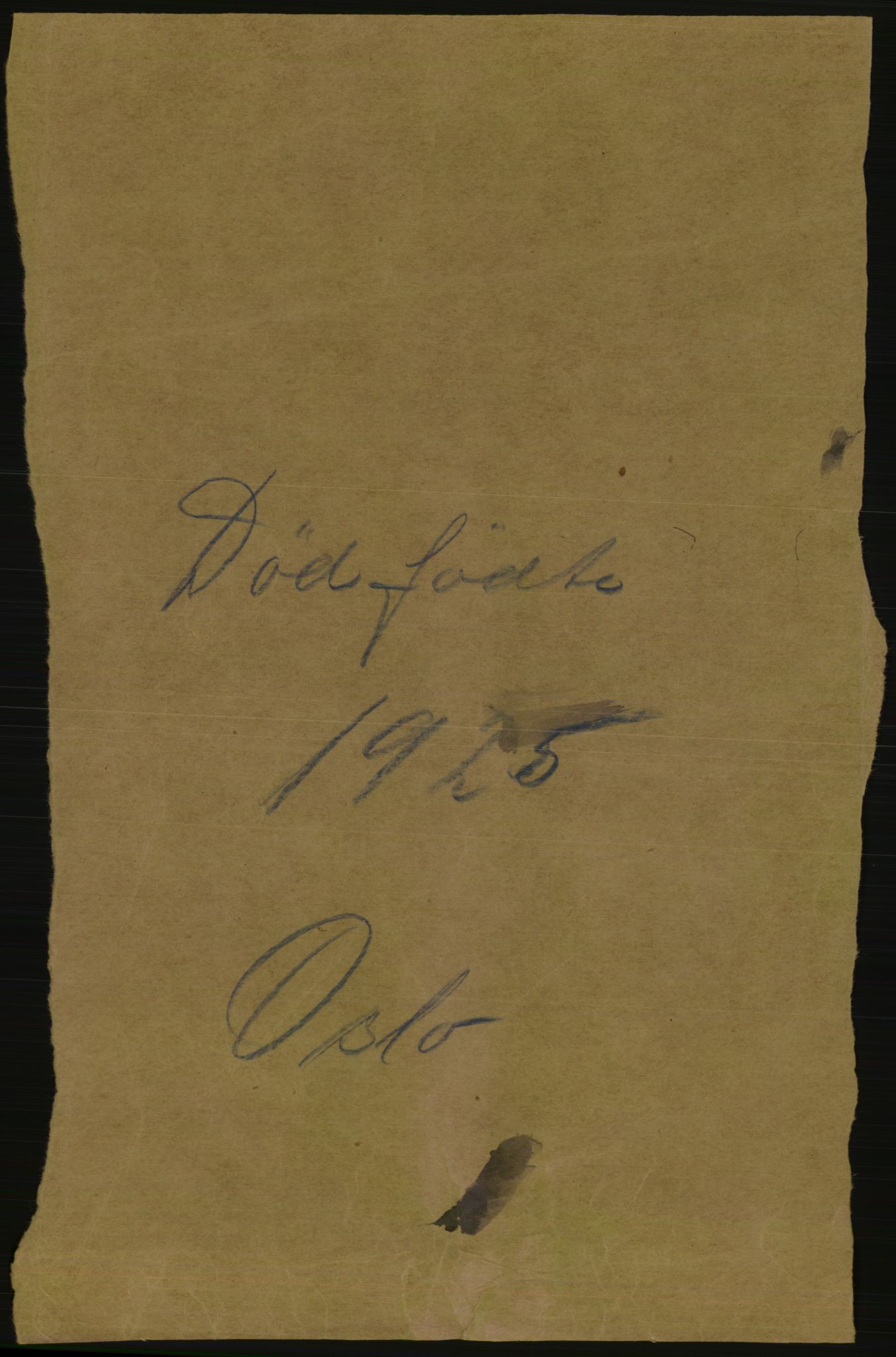 Statistisk sentralbyrå, Sosiodemografiske emner, Befolkning, AV/RA-S-2228/D/Df/Dfc/Dfce/L0010: Oslo: Døde kvinner, dødfødte, 1925, s. 1