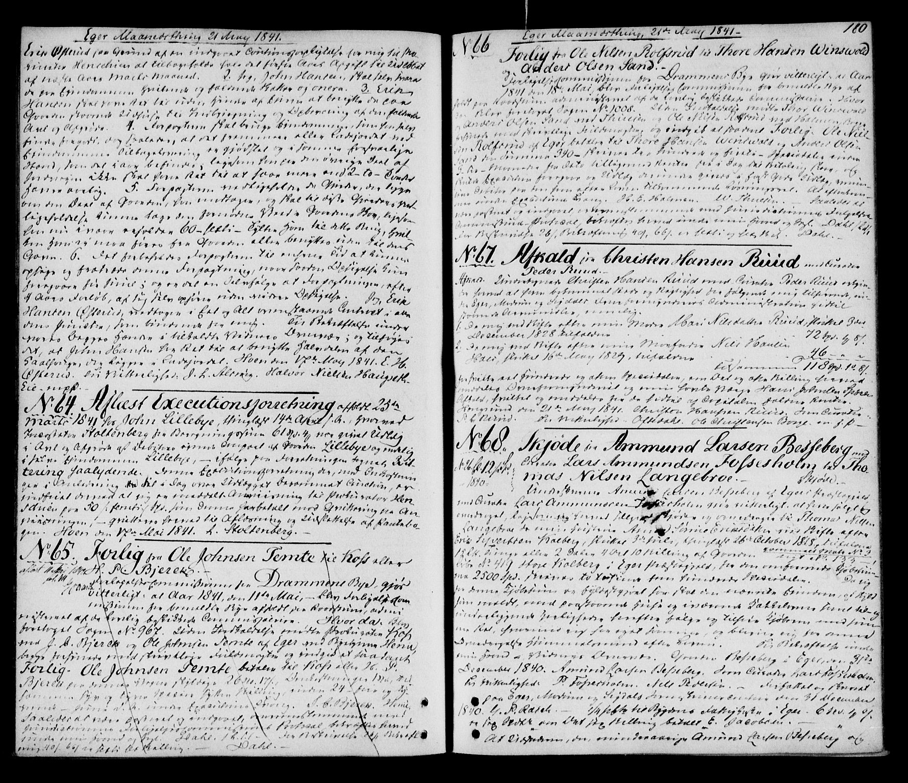 Eiker, Modum og Sigdal sorenskriveri, SAKO/A-123/G/Ga/Gaa/L0011a: Pantebok nr. I 11a, 1840-1842, s. 180