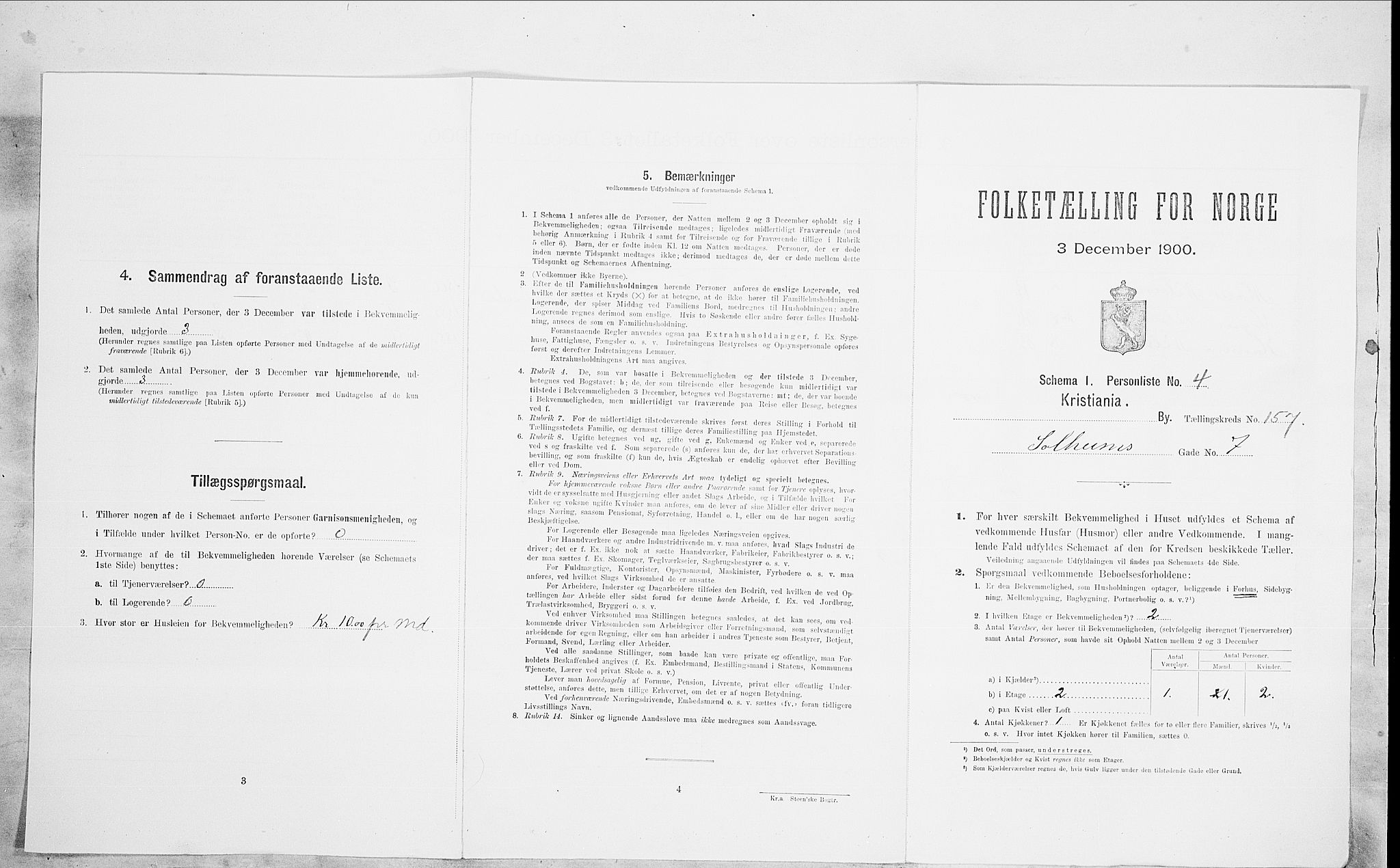 SAO, Folketelling 1900 for 0301 Kristiania kjøpstad, 1900, s. 88576