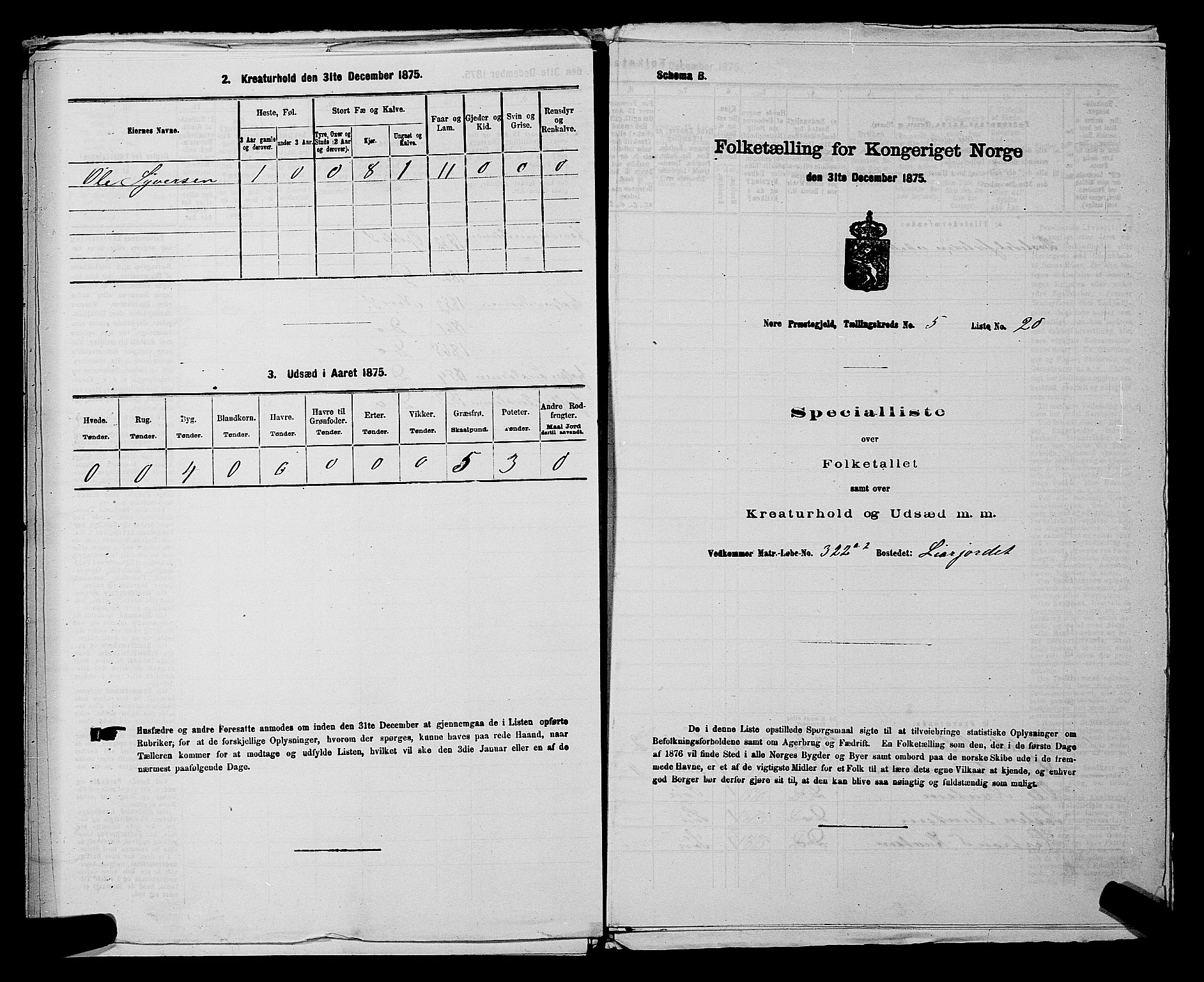 SAKO, Folketelling 1875 for 0633P Nore prestegjeld, 1875, s. 712