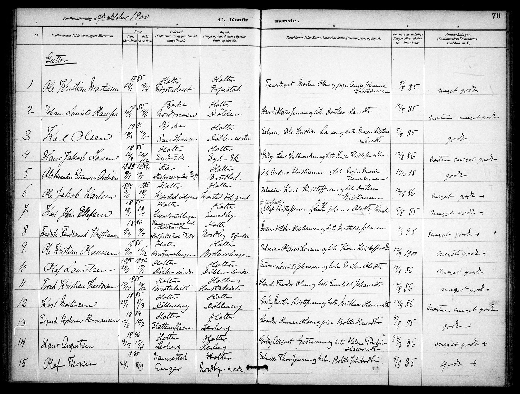 Nannestad prestekontor Kirkebøker, AV/SAO-A-10414a/F/Fb/L0002: Ministerialbok nr. II 2, 1891-1909, s. 70