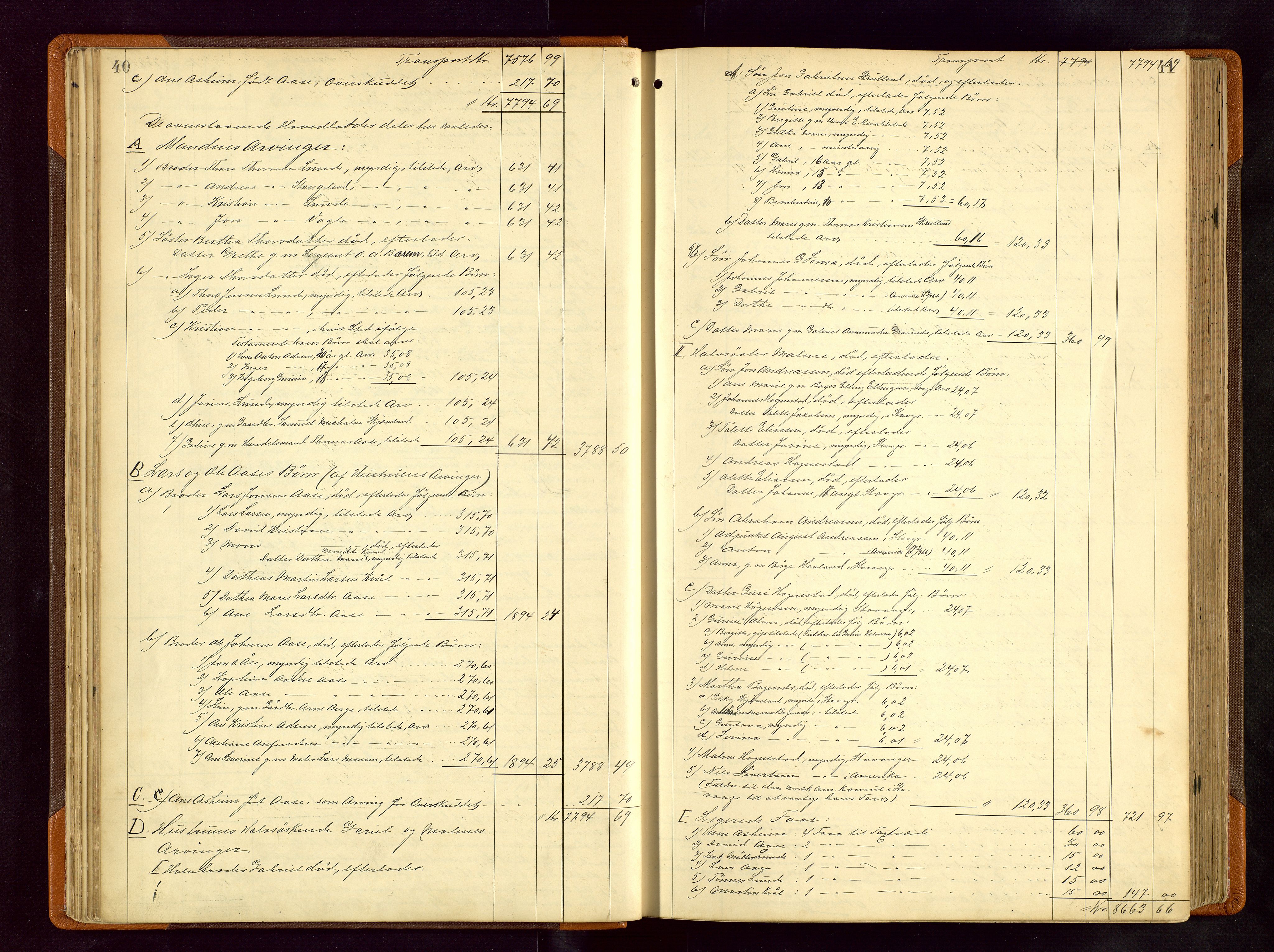 Jæren sorenskriveri, AV/SAST-A-100310/01/5/50/50BB/L0006: SKIFTEUTLODNINGSPROTOKOLL, 1900-1907, s. 40-41