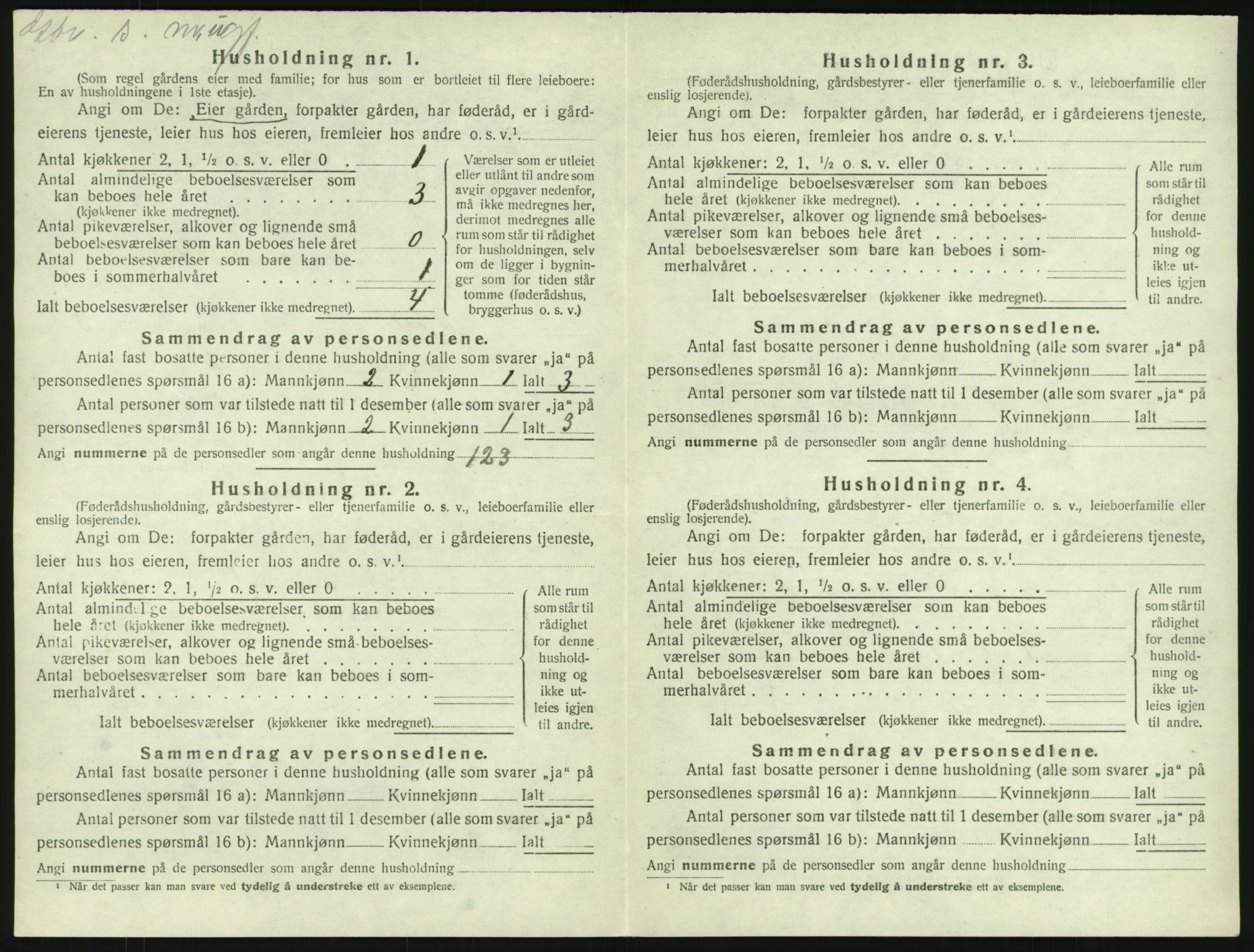 SAKO, Folketelling 1920 for 0725 Tjølling herred, 1920, s. 1046