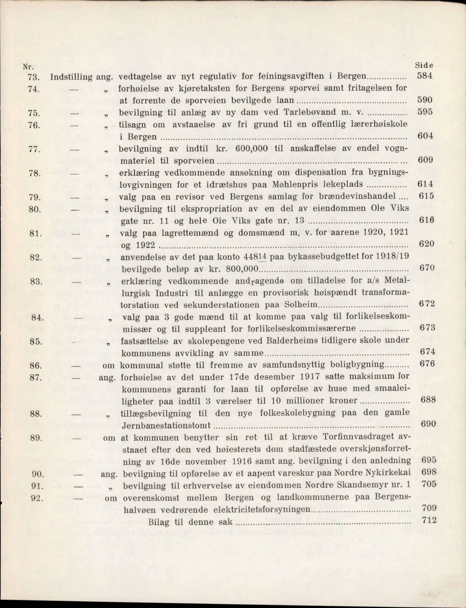 Bergen kommune. Formannskapet, BBA/A-0003/Ad/L0100: Bergens Kommuneforhandlinger, bind I, 1919-1920