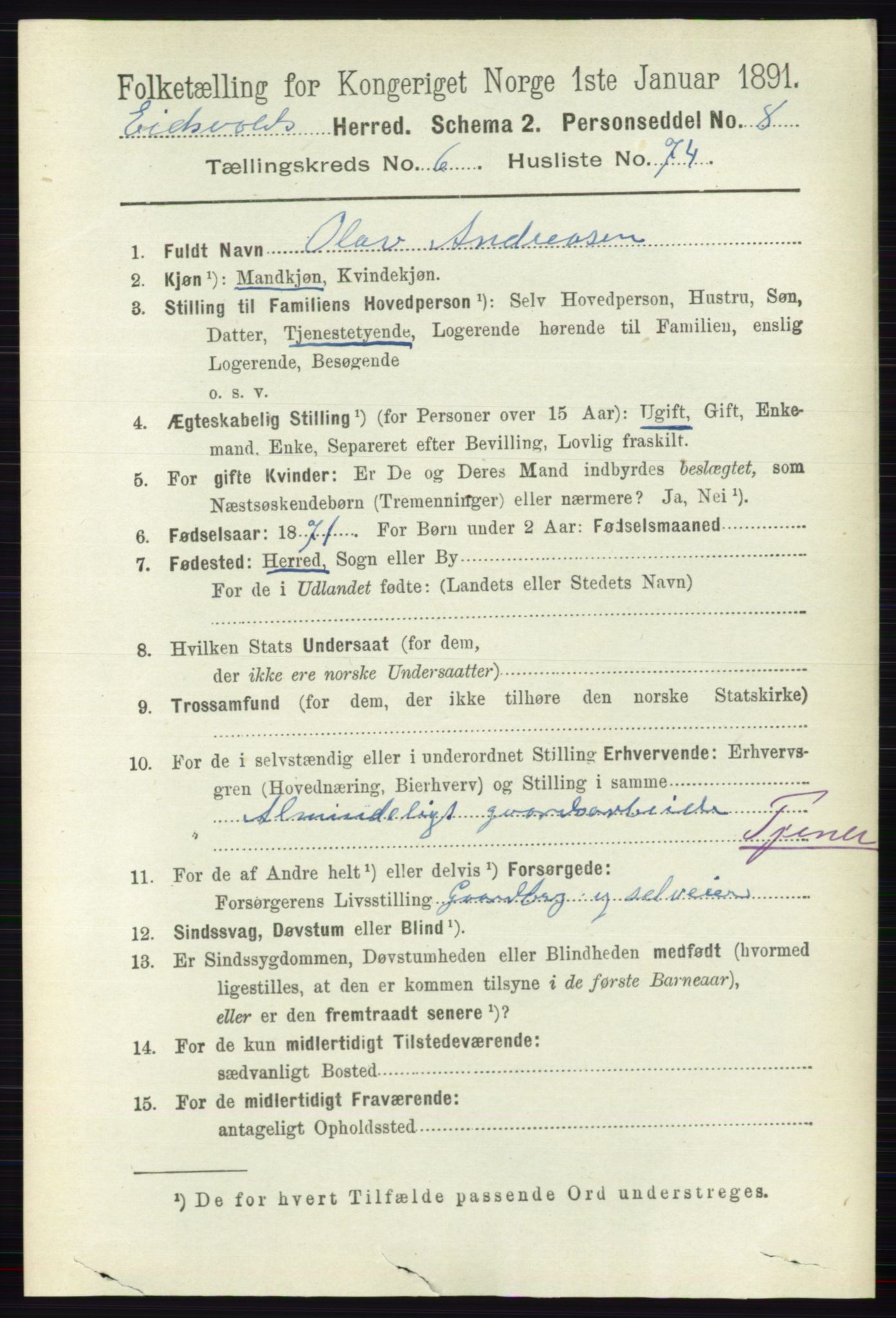 RA, Folketelling 1891 for 0237 Eidsvoll herred, 1891, s. 4220