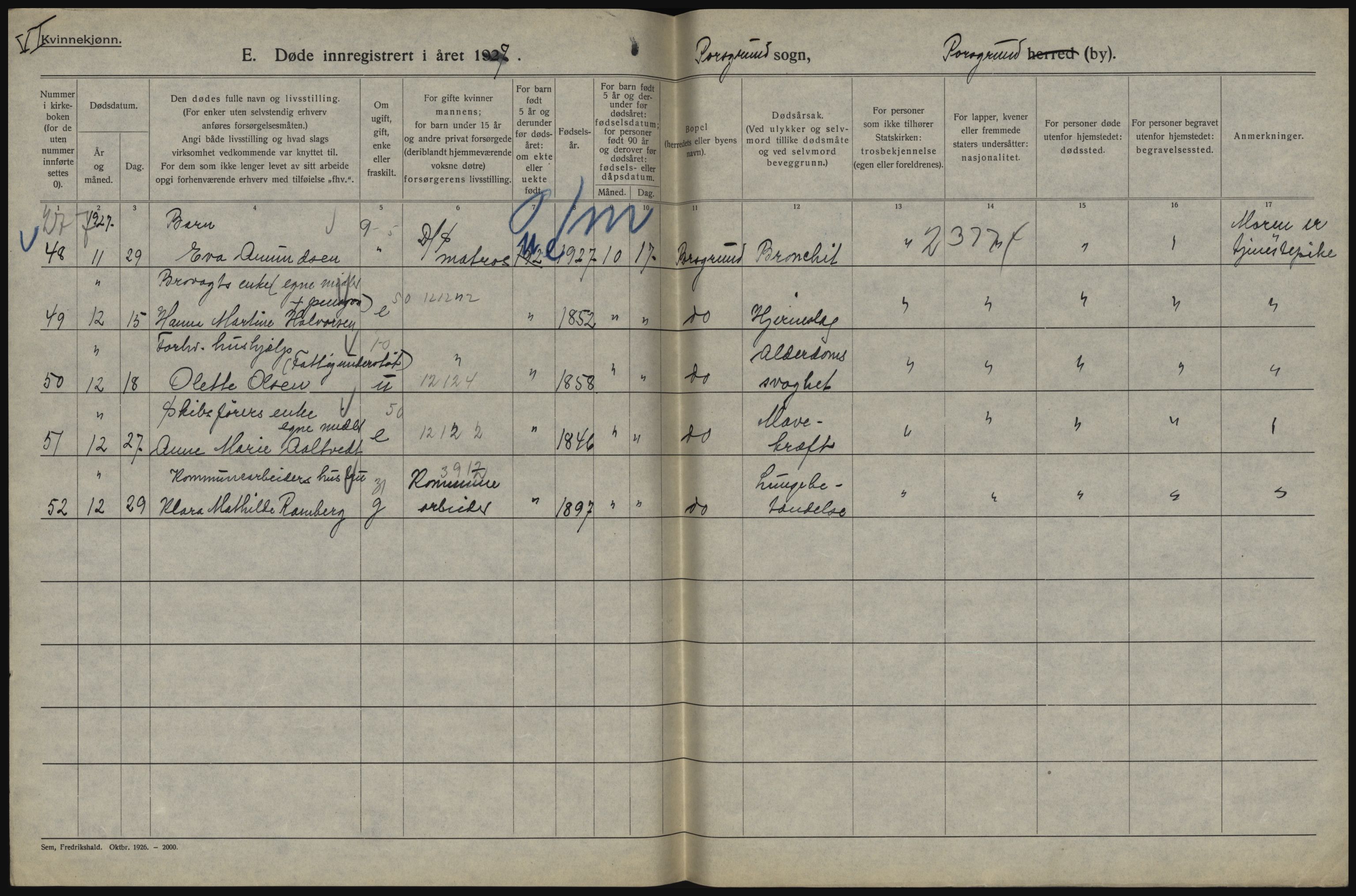 Statistisk sentralbyrå, Sosiodemografiske emner, Befolkning, AV/RA-S-2228/D/Df/Dfc/Dfcg/L0020: Telemark fylke: Gifte, døde. Bygder og byer., 1927, s. 290