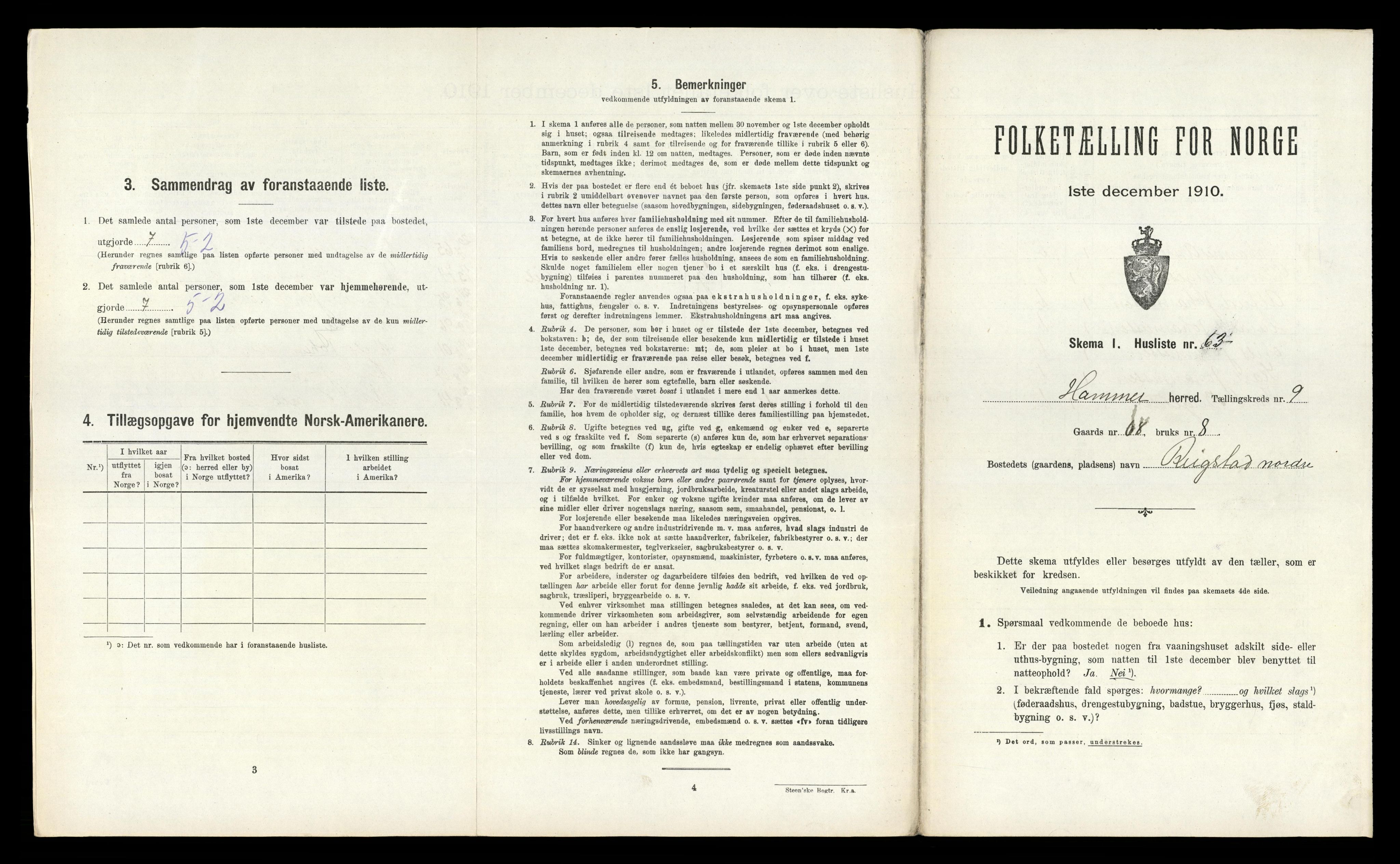 RA, Folketelling 1910 for 1254 Hamre herred, 1910, s. 776