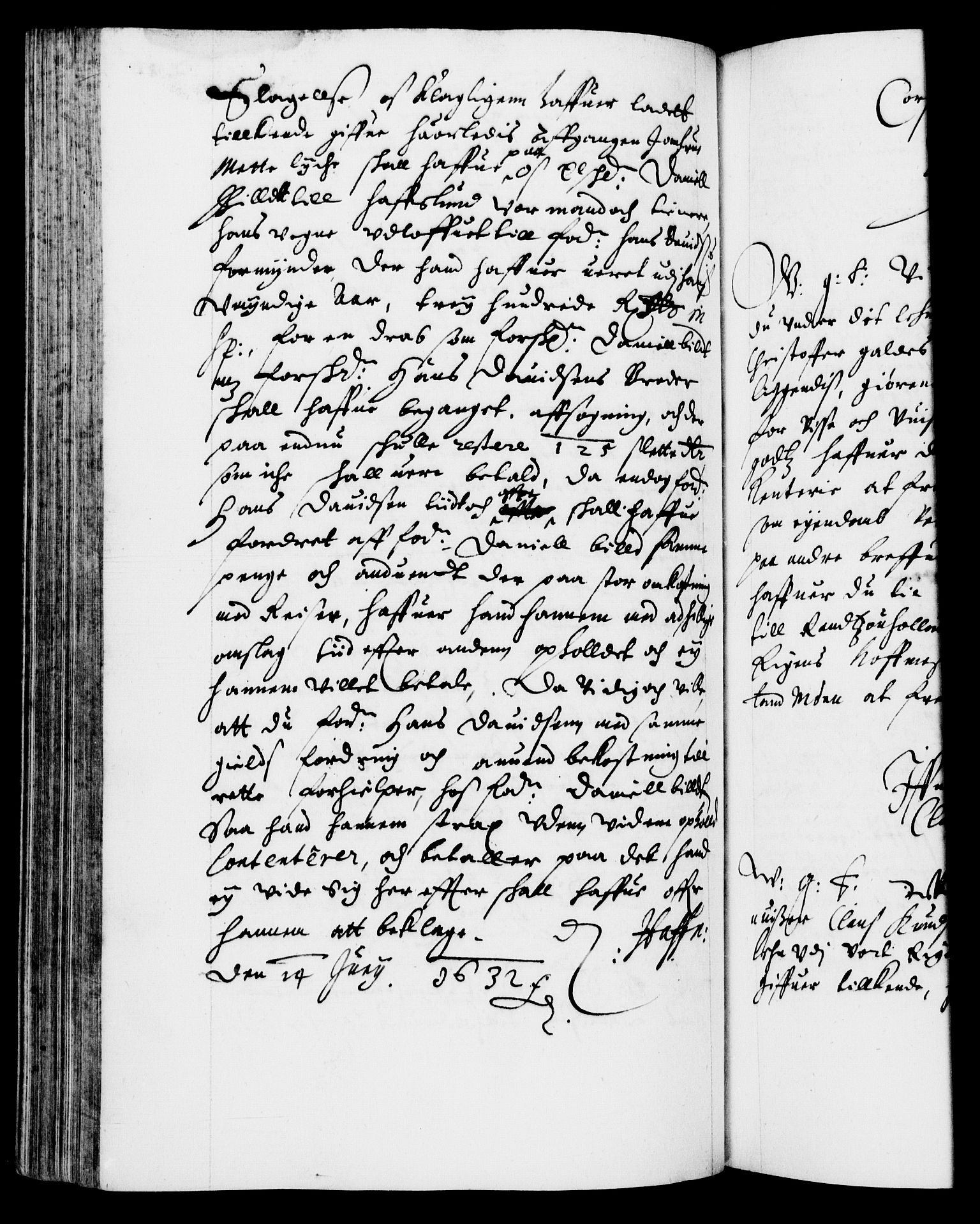 Danske Kanselli 1572-1799, AV/RA-EA-3023/F/Fc/Fca/Fcab/L0005: Norske tegnelser (mikrofilm), 1628-1633, s. 216b
