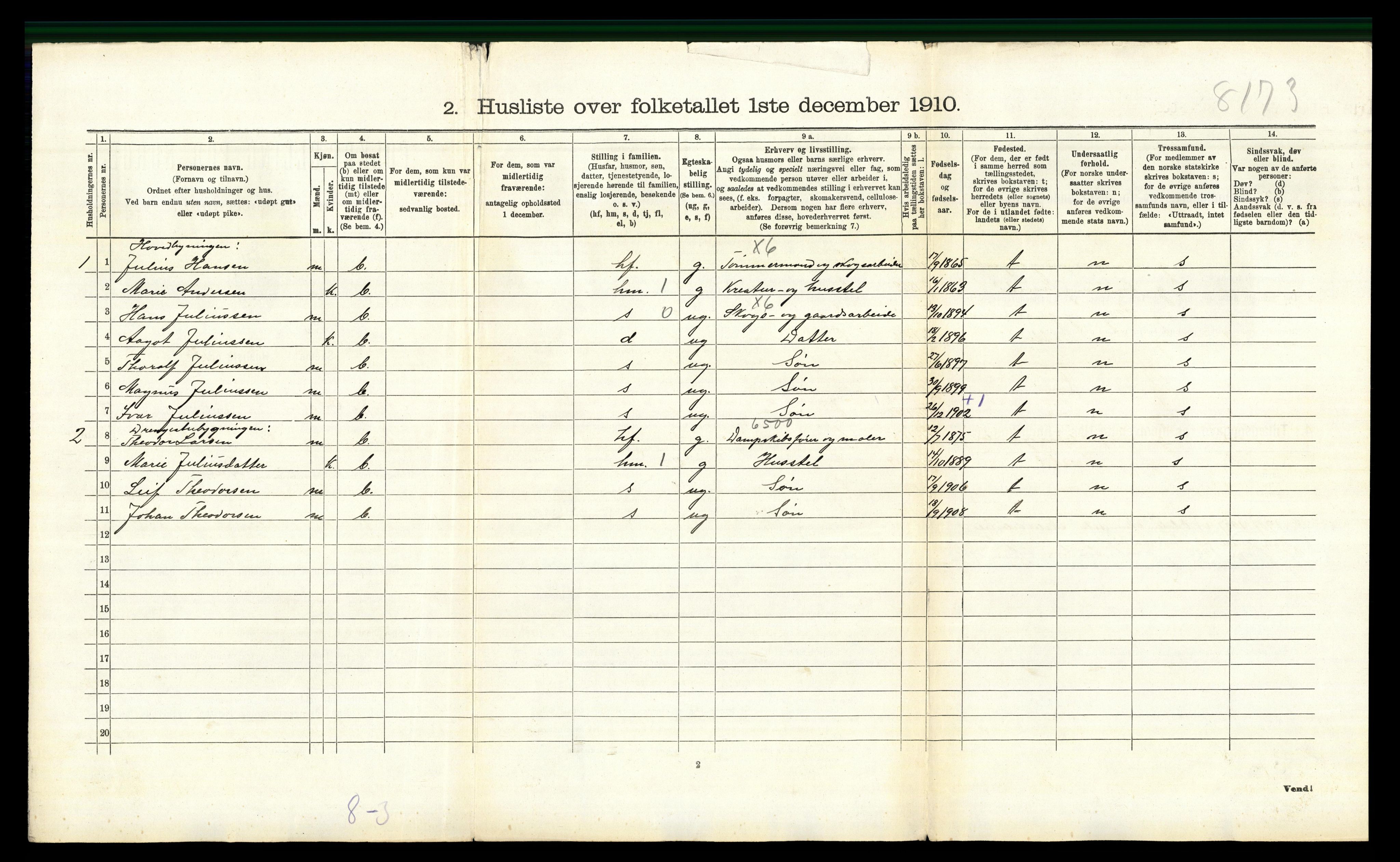 RA, Folketelling 1910 for 0418 Nord-Odal herred, 1910, s. 854