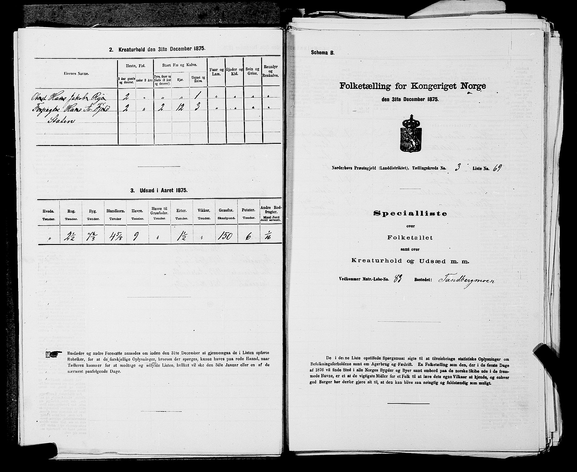 SAKO, Folketelling 1875 for 0613L Norderhov prestegjeld, Norderhov sokn, Haug sokn og Lunder sokn, 1875, s. 528