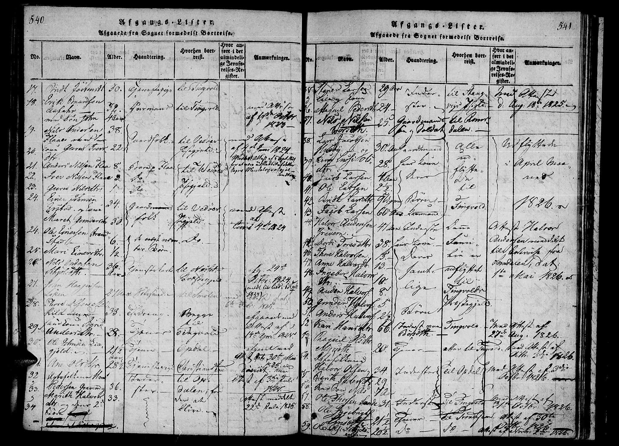 Ministerialprotokoller, klokkerbøker og fødselsregistre - Møre og Romsdal, AV/SAT-A-1454/590/L1009: Ministerialbok nr. 590A03 /1, 1819-1832, s. 540-541