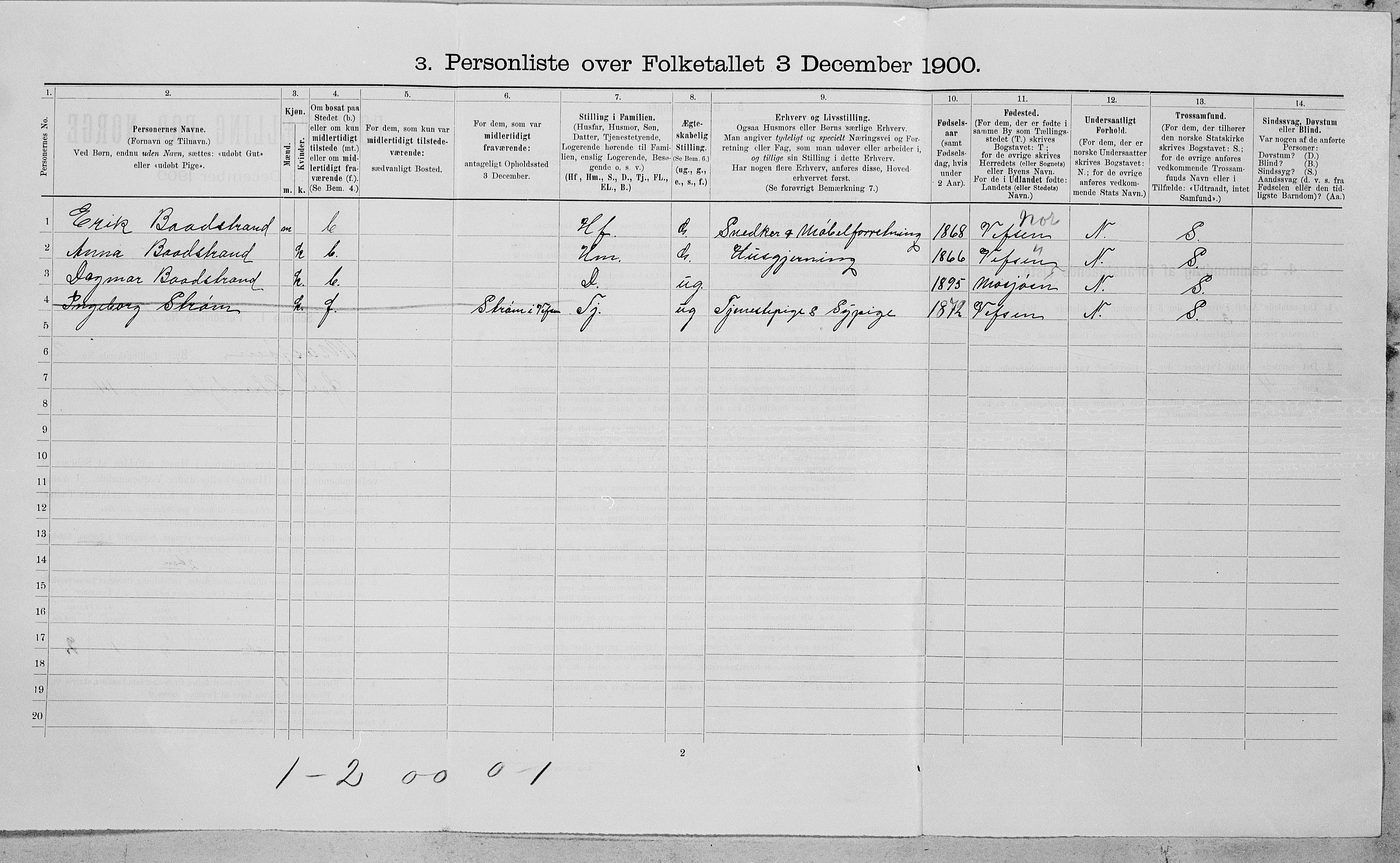 SAT, Folketelling 1900 for 1802 Mosjøen ladested, 1900, s. 450