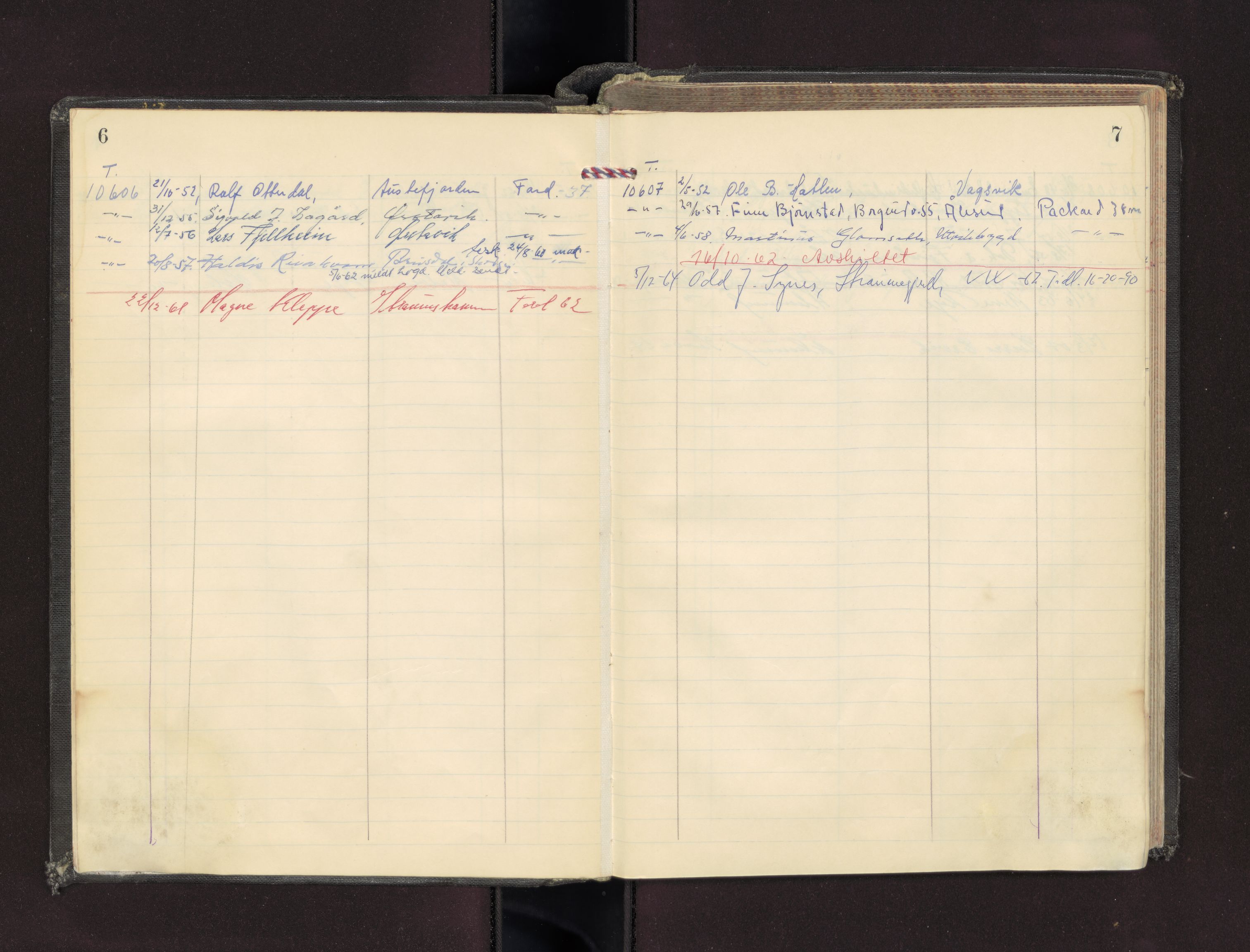 Møre og Romsdal vegkontor - Ålesund trafikkstasjon, AV/SAT-A-4099/F/Fc/L0006: Bilregister; T 10600 - T 11200, 1945-1970