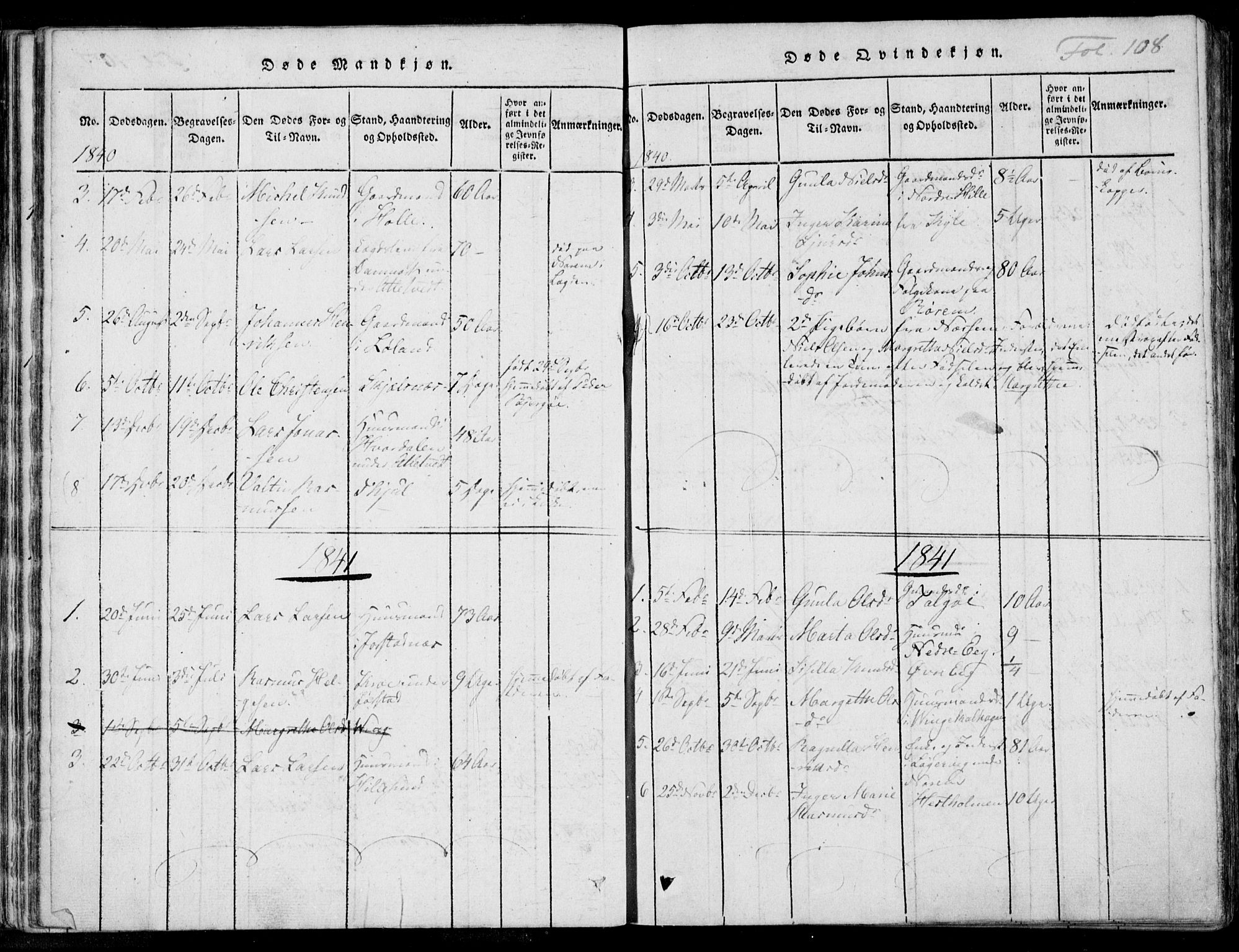 Nedstrand sokneprestkontor, SAST/A-101841/01/IV: Ministerialbok nr. A 7, 1816-1870, s. 108