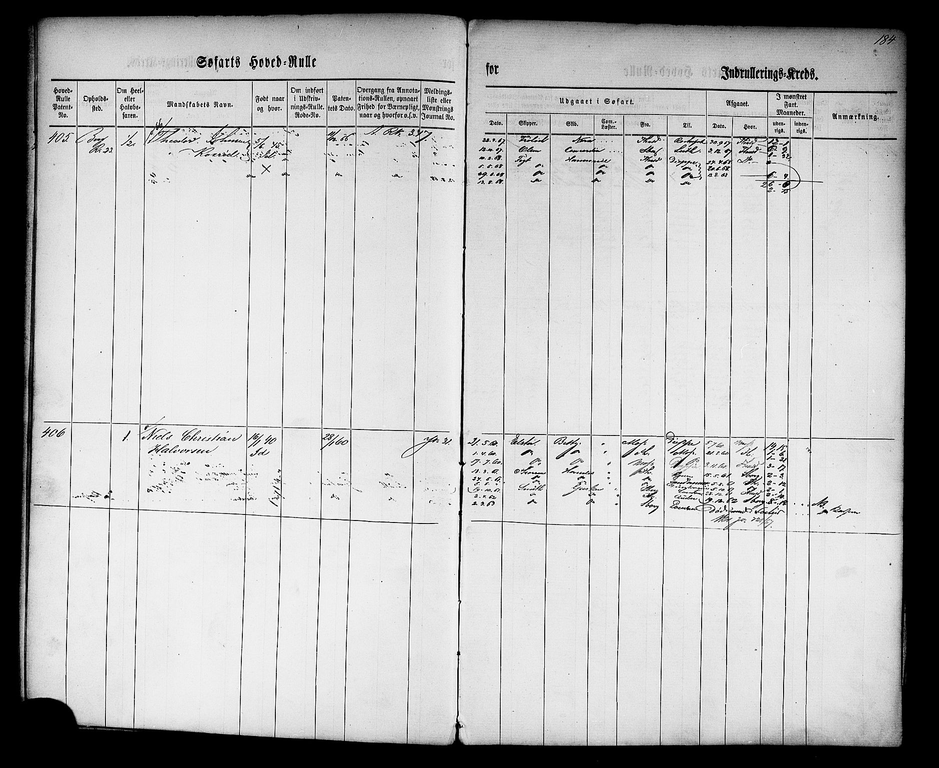 Halden mønstringskontor, SAO/A-10569a/F/Fc/Fcb/L0001: Hovedrulle, 1860, s. 186