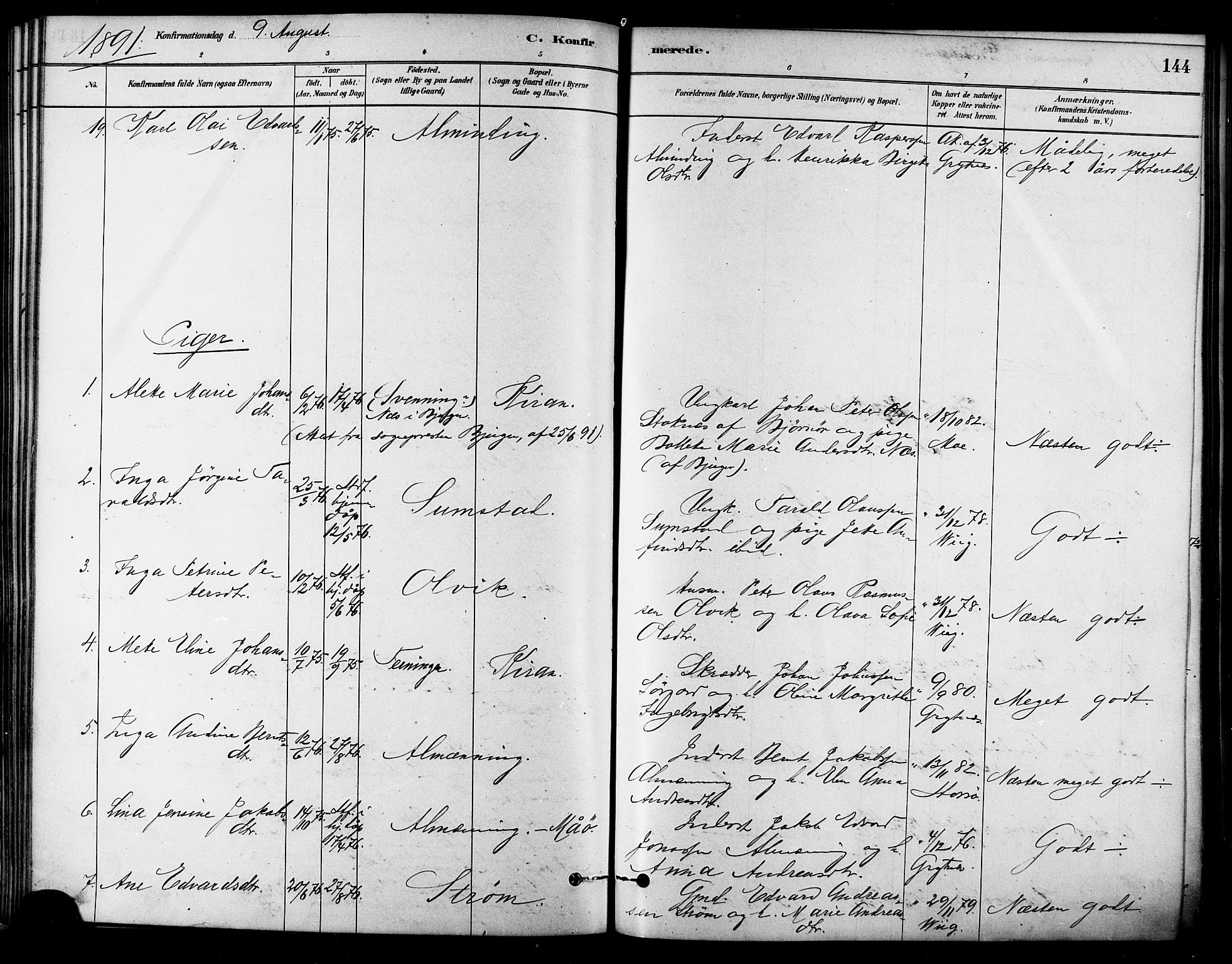 Ministerialprotokoller, klokkerbøker og fødselsregistre - Sør-Trøndelag, SAT/A-1456/657/L0707: Ministerialbok nr. 657A08, 1879-1893, s. 144