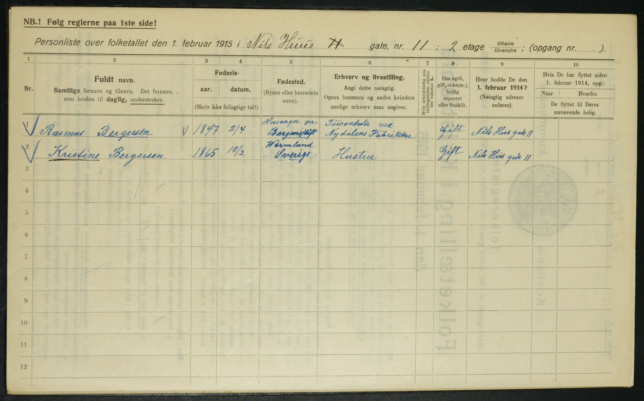 OBA, Kommunal folketelling 1.2.1915 for Kristiania, 1915, s. 70401