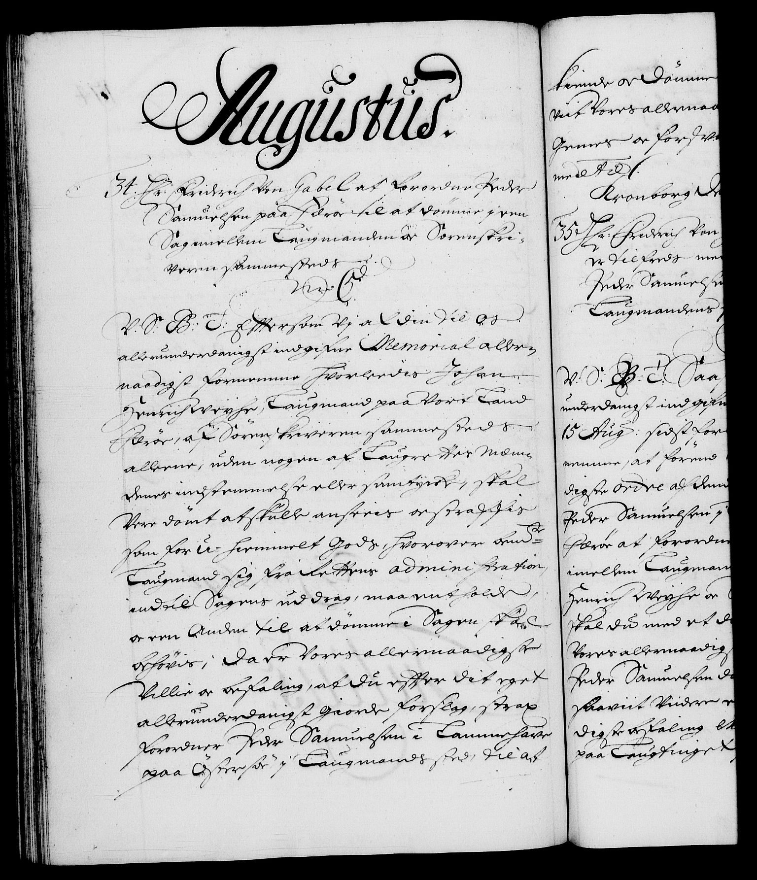 Danske Kanselli 1572-1799, AV/RA-EA-3023/F/Fc/Fca/Fcab/L0015: Norske tegnelser (mikrofilm), 1692-1699, s. 174b