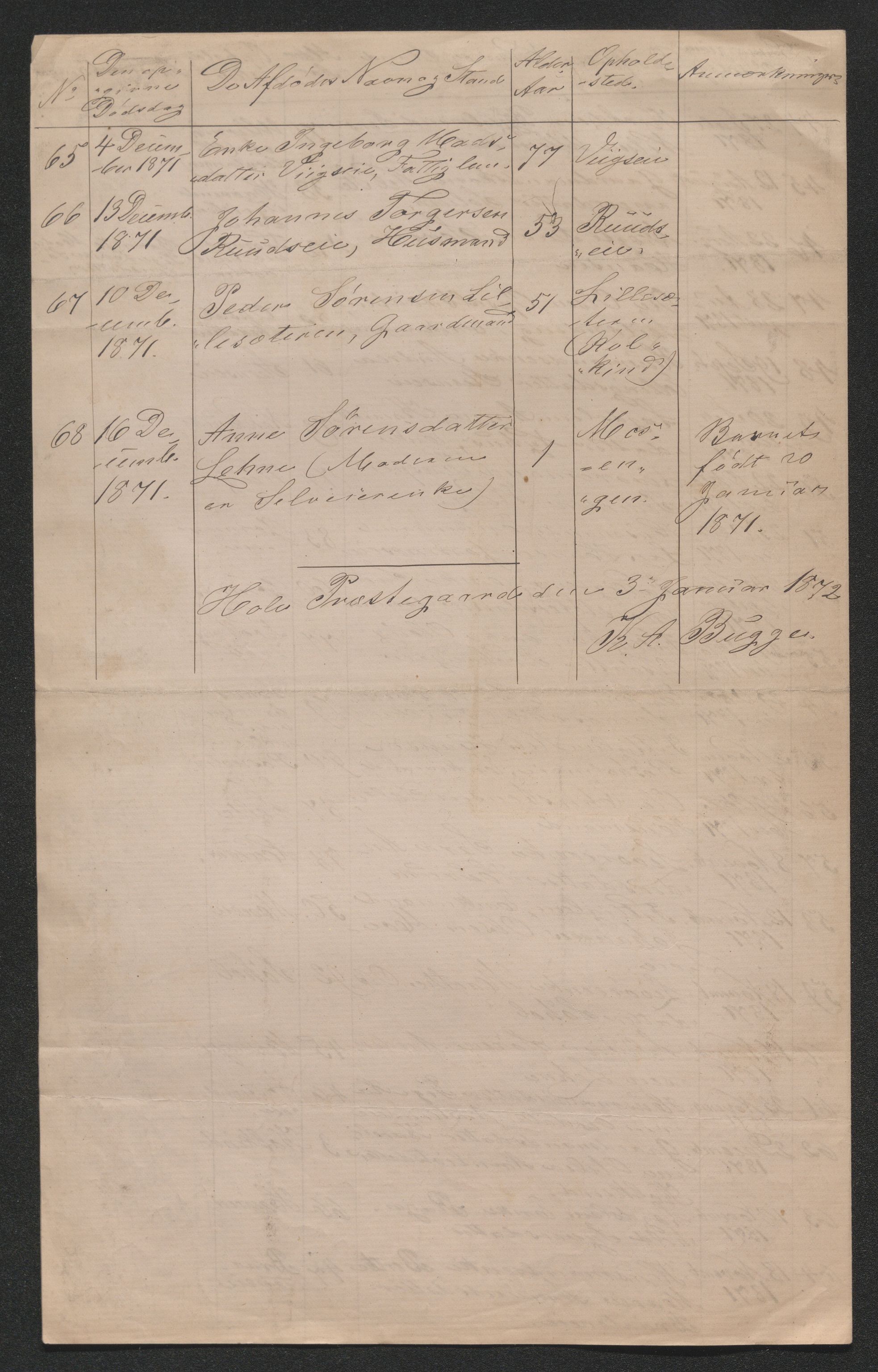 Ringerike sorenskriveri, AV/SAKO-A-105/H/Ha/Hab/L0018: Dødsfallslister Hole, 1838-1925
