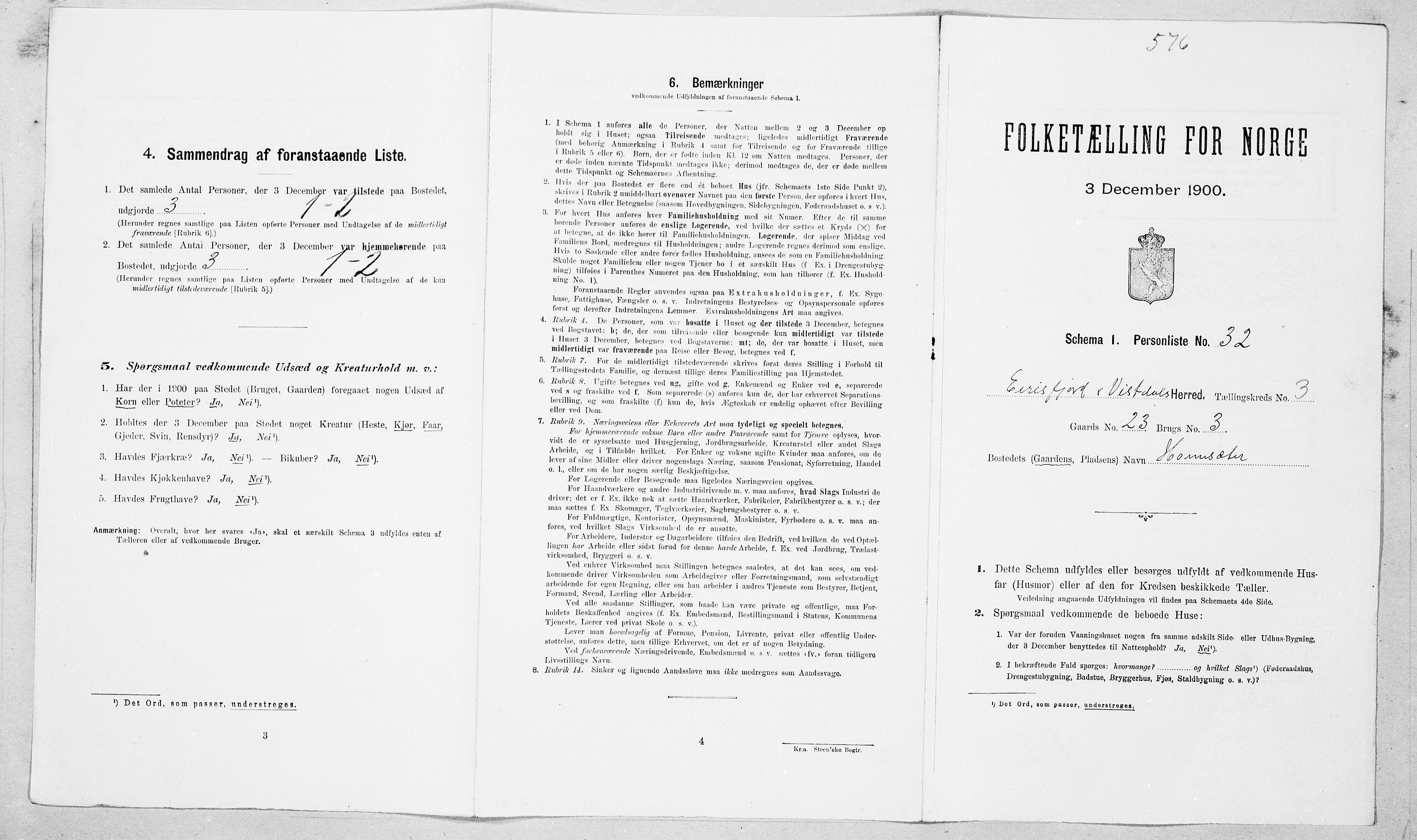 SAT, Folketelling 1900 for 1542 Eresfjord og Vistdal herred, 1900, s. 259