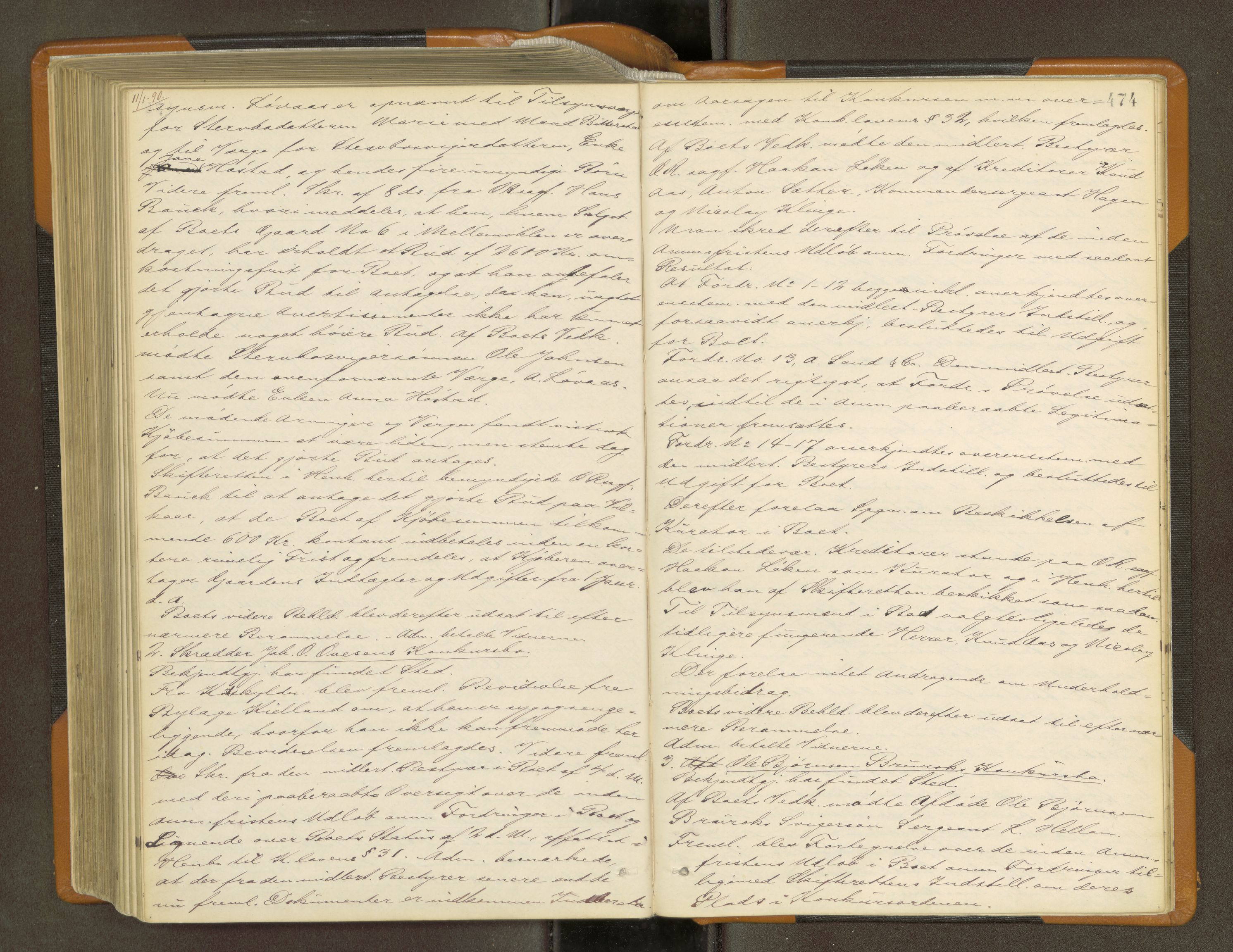 Trondheim byfogd, AV/SAT-A-0003/1/3/3B/L0010: Skiftebehandlingsprotokoll (u/ register) U, 1884-1890, s. 474