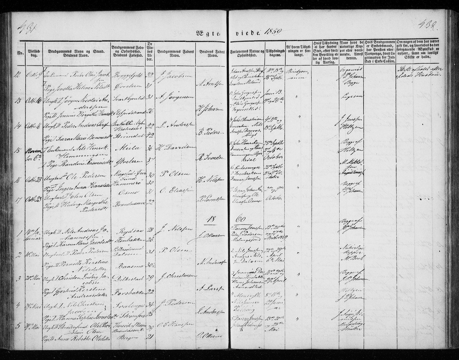Ministerialprotokoller, klokkerbøker og fødselsregistre - Nordland, AV/SAT-A-1459/825/L0355: Ministerialbok nr. 825A09, 1842-1863, s. 431-432