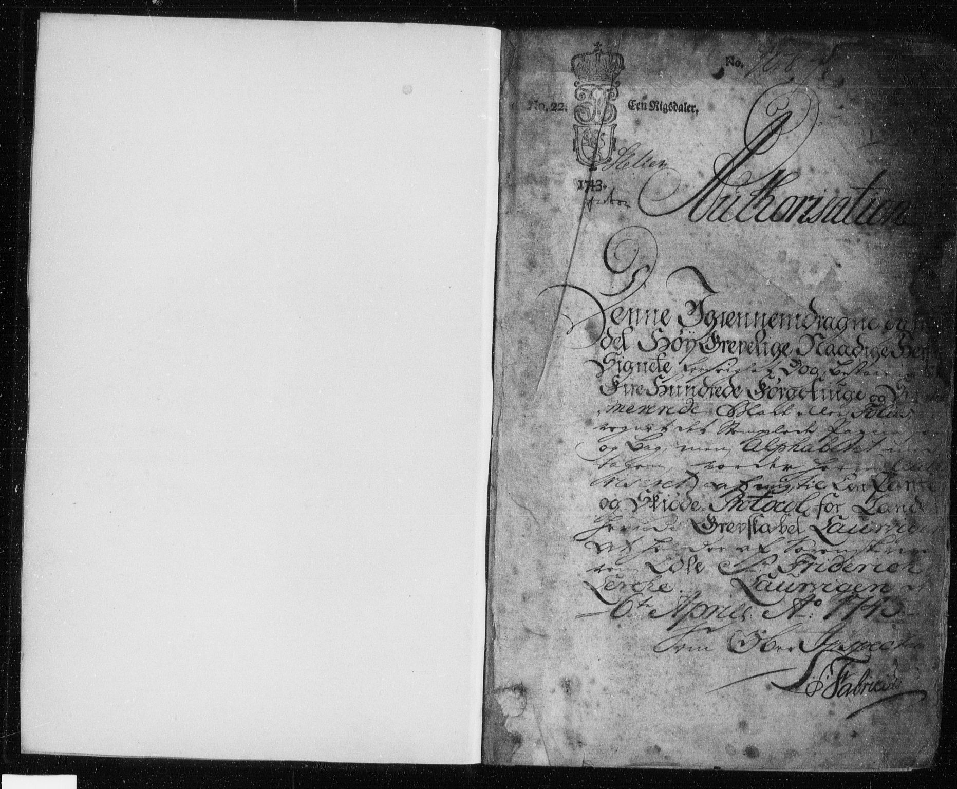 Larvik sorenskriveri, SAKO/A-83/G/Ga/Gaa/L0002: Pantebok nr. I 2, 1743-1757, s. 1