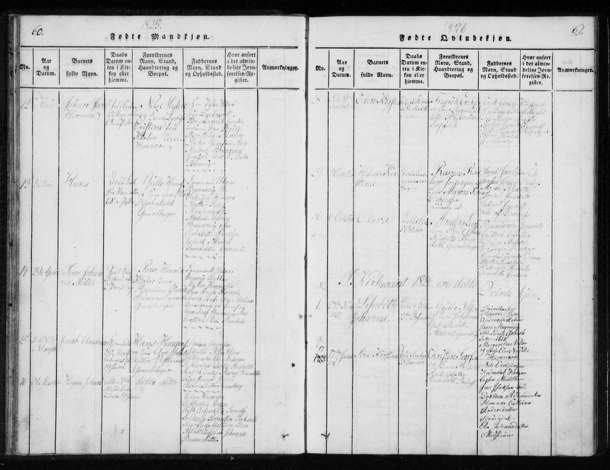 Ministerialprotokoller, klokkerbøker og fødselsregistre - Nordland, AV/SAT-A-1459/825/L0353: Ministerialbok nr. 825A07, 1820-1826, s. 60-61