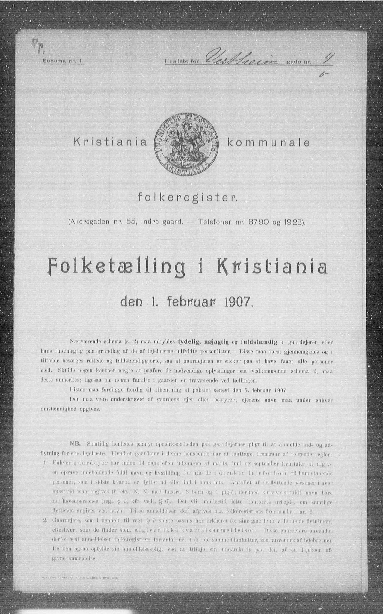 OBA, Kommunal folketelling 1.2.1907 for Kristiania kjøpstad, 1907, s. 62282