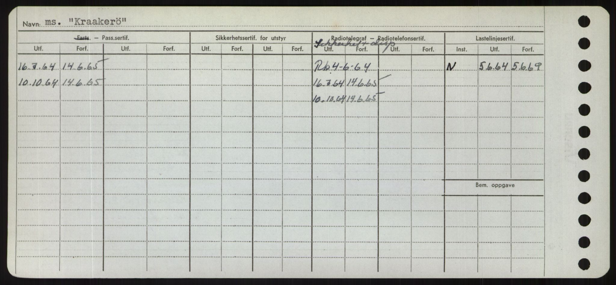 Sjøfartsdirektoratet med forløpere, Skipsmålingen, RA/S-1627/H/Hd/L0021: Fartøy, Kor-Kår, s. 246