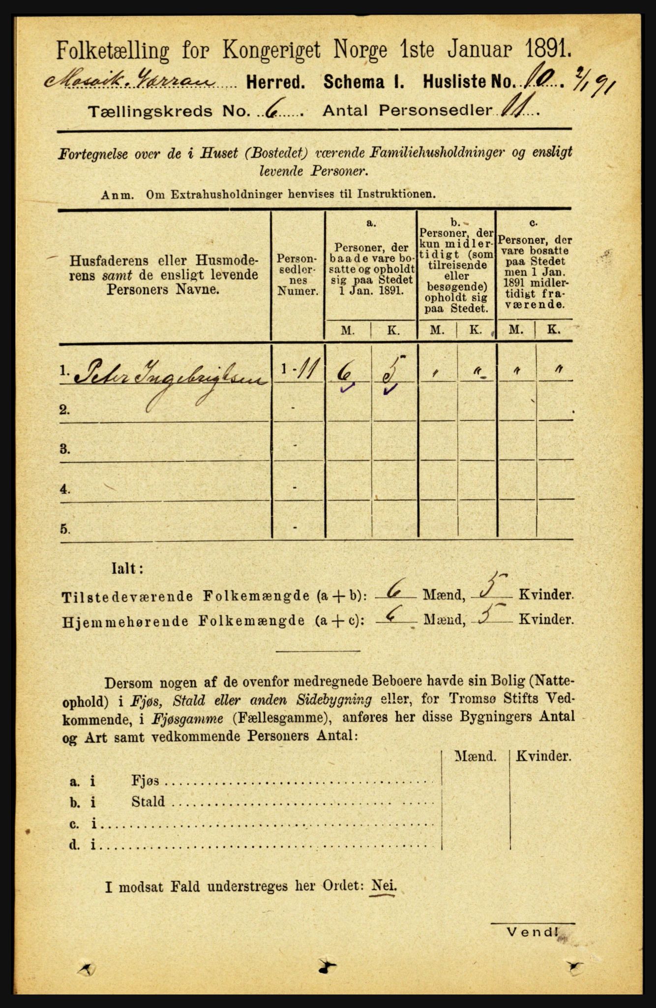 RA, Folketelling 1891 for 1723 Mosvik og Verran herred, 1891, s. 2397