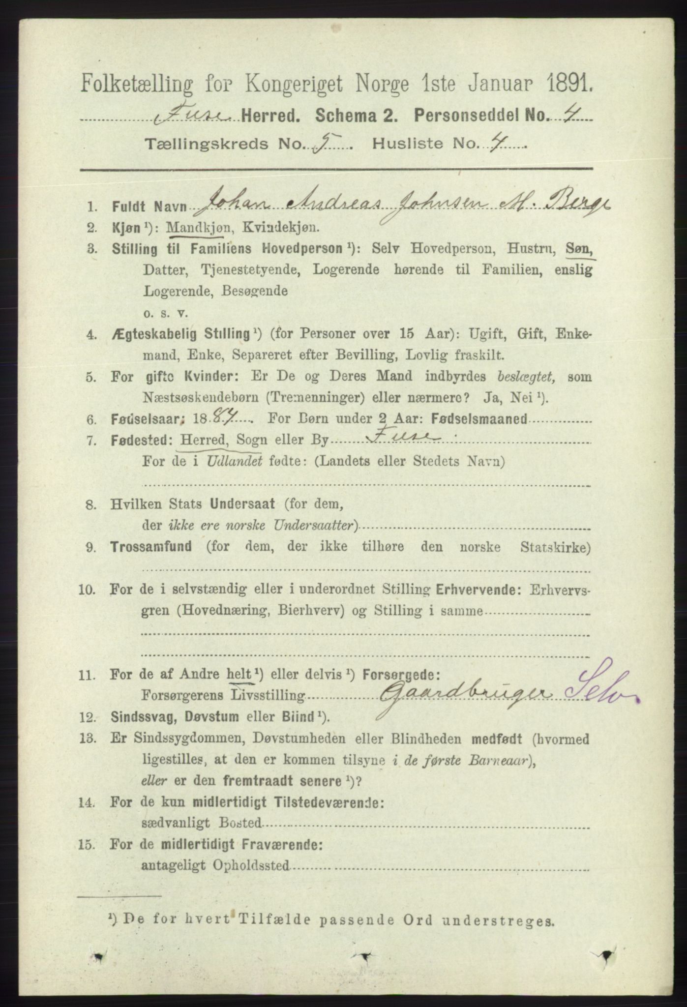 RA, Folketelling 1891 for 1241 Fusa herred, 1891, s. 910