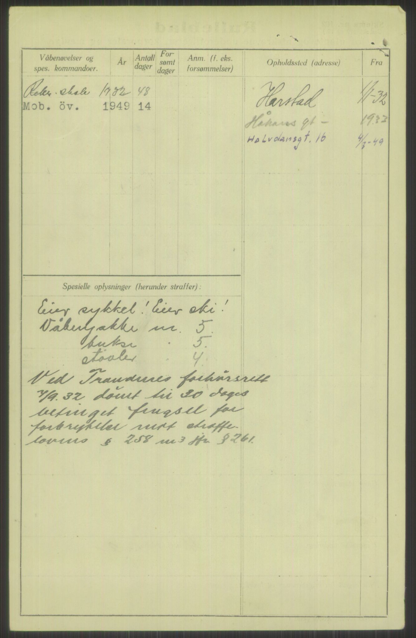 Forsvaret, Troms infanteriregiment nr. 16, AV/RA-RAFA-3146/P/Pa/L0016: Rulleblad for regimentets menige mannskaper, årsklasse 1932, 1932, s. 398