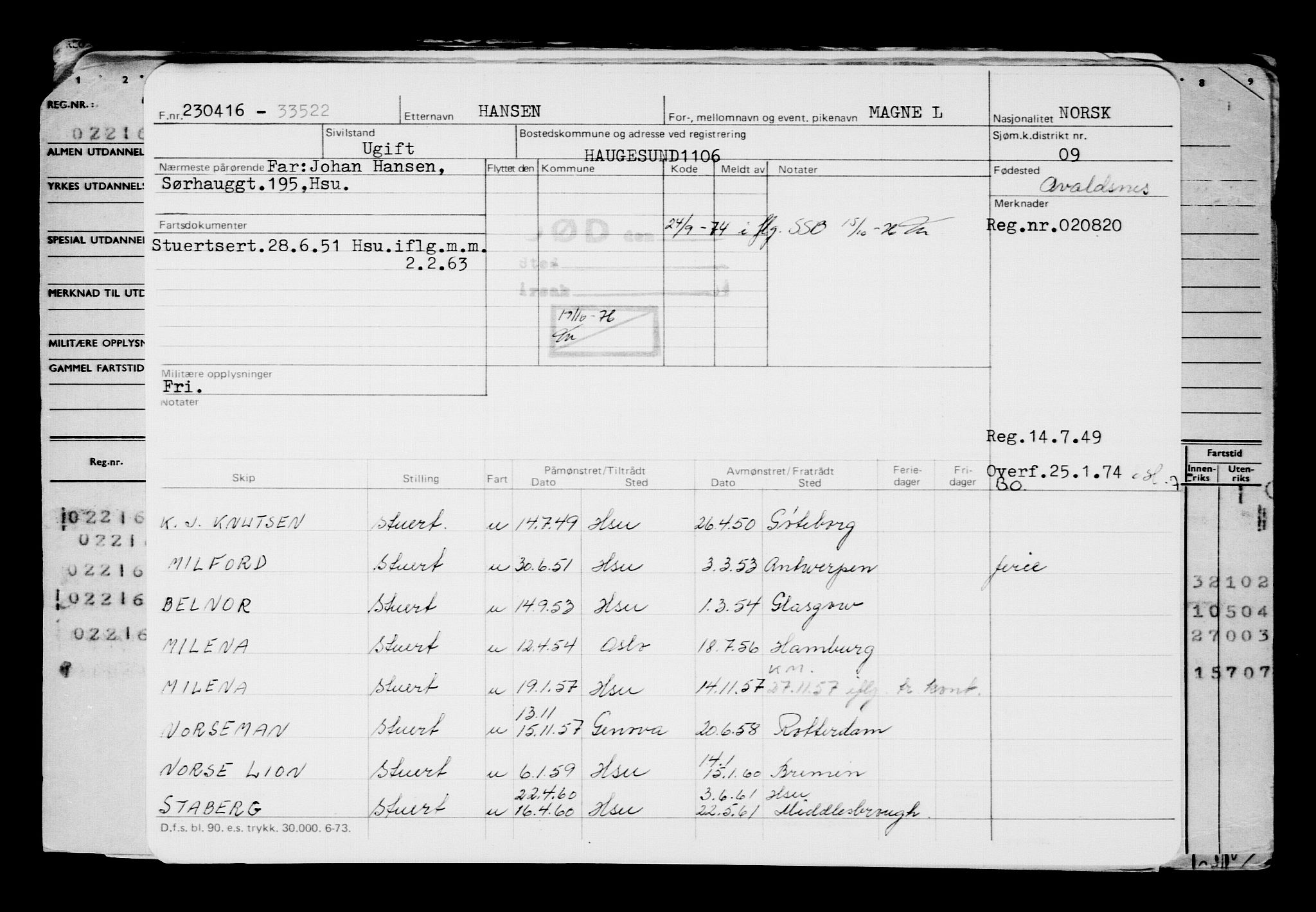 Direktoratet for sjømenn, AV/RA-S-3545/G/Gb/L0138: Hovedkort, 1916, s. 464