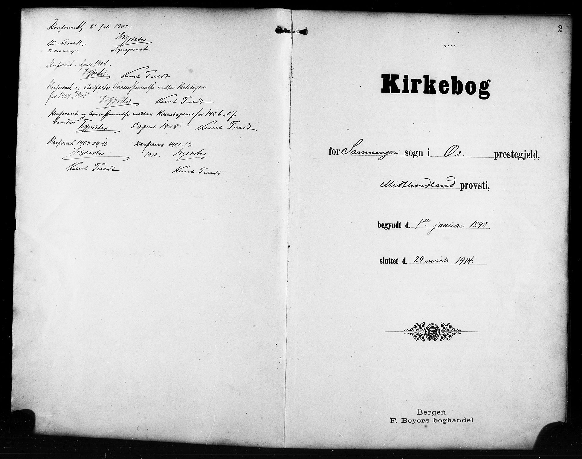 Samnanger Sokneprestembete, AV/SAB-A-77501/H/Hab: Klokkerbok nr. A 3, 1898-1914, s. 2