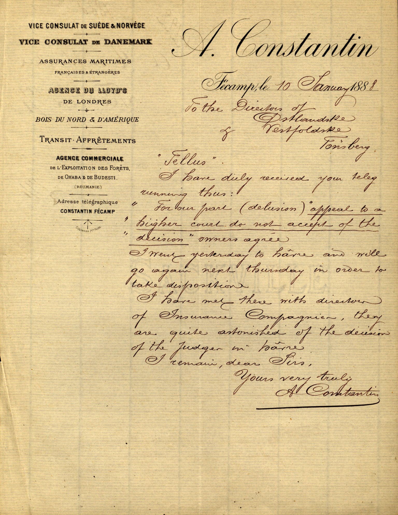 Pa 63 - Østlandske skibsassuranceforening, VEMU/A-1079/G/Ga/L0020/0001: Havaridokumenter / Tellus, Telanak, Wilhelmine, 1887, s. 63